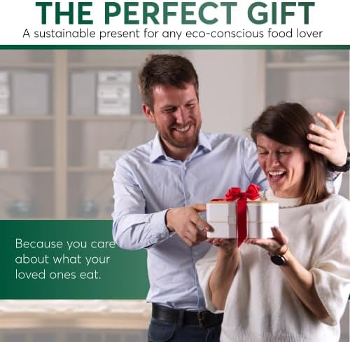 Umami Bento Box Adult All-In-1 w/4 Utensils, 2Sauce Jars, 2 Dividers, 100% Leakproof, Microwave & Dishwasher Safe, Stackable Bento Lunch Box Containers for Men/Women, White Bamboo, 40 oz