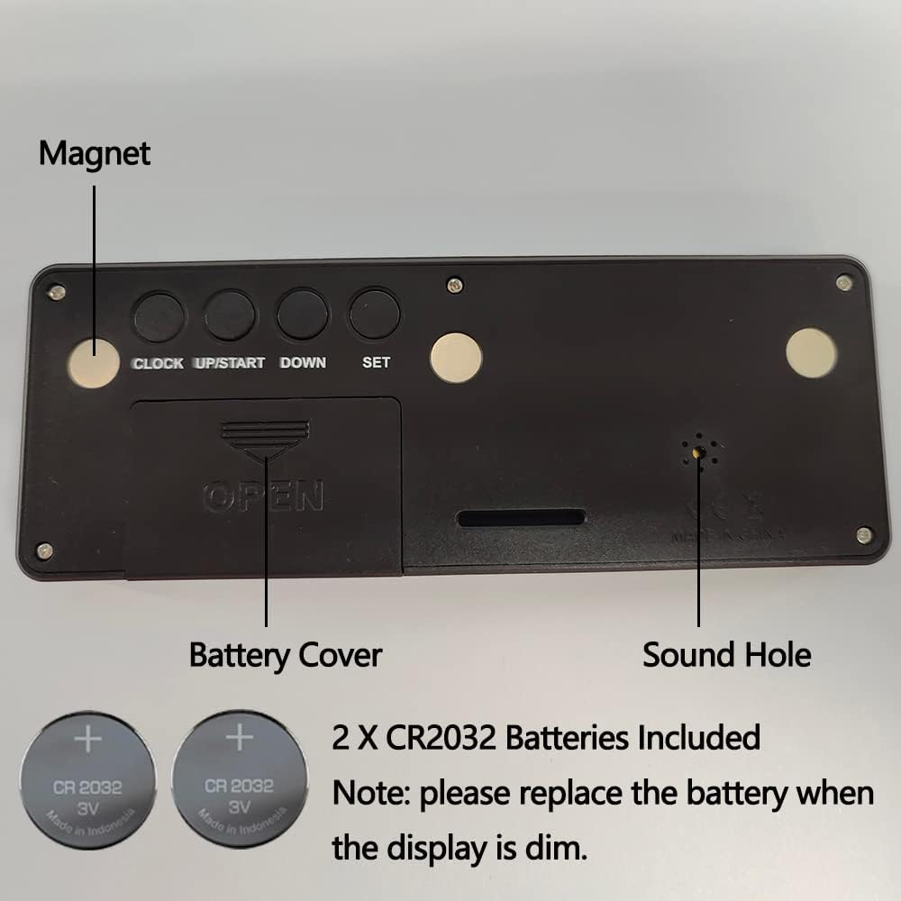 Digital Countdown Days Timer - Black Upgraded Big 999 Days Count Down Clock with Stand Strong Magnetic Back for Vacation Retirement Wedding Holiday