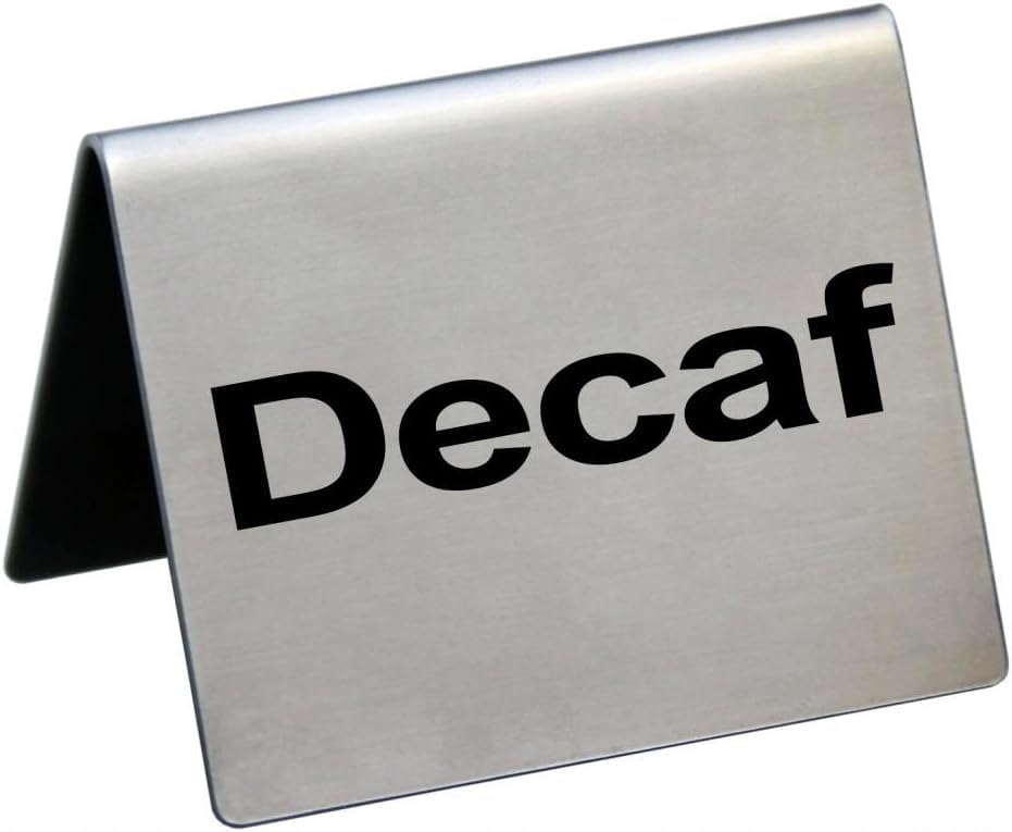 New Star Foodservice Stainless Steel Table Tent Sign (Silver (Decaf), 2 x 2-Inch (Set of 2))