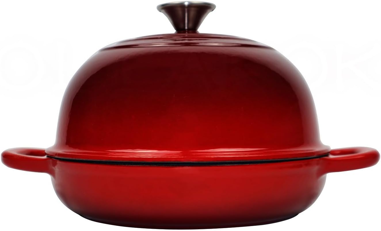Dutch Oven for Bread Baking Bread Oven for Sourdough Bread Baking, Enameled Cast Iron Dutch Oven Pot with Lid 5 qt Cast Iron Bread Pan, Red