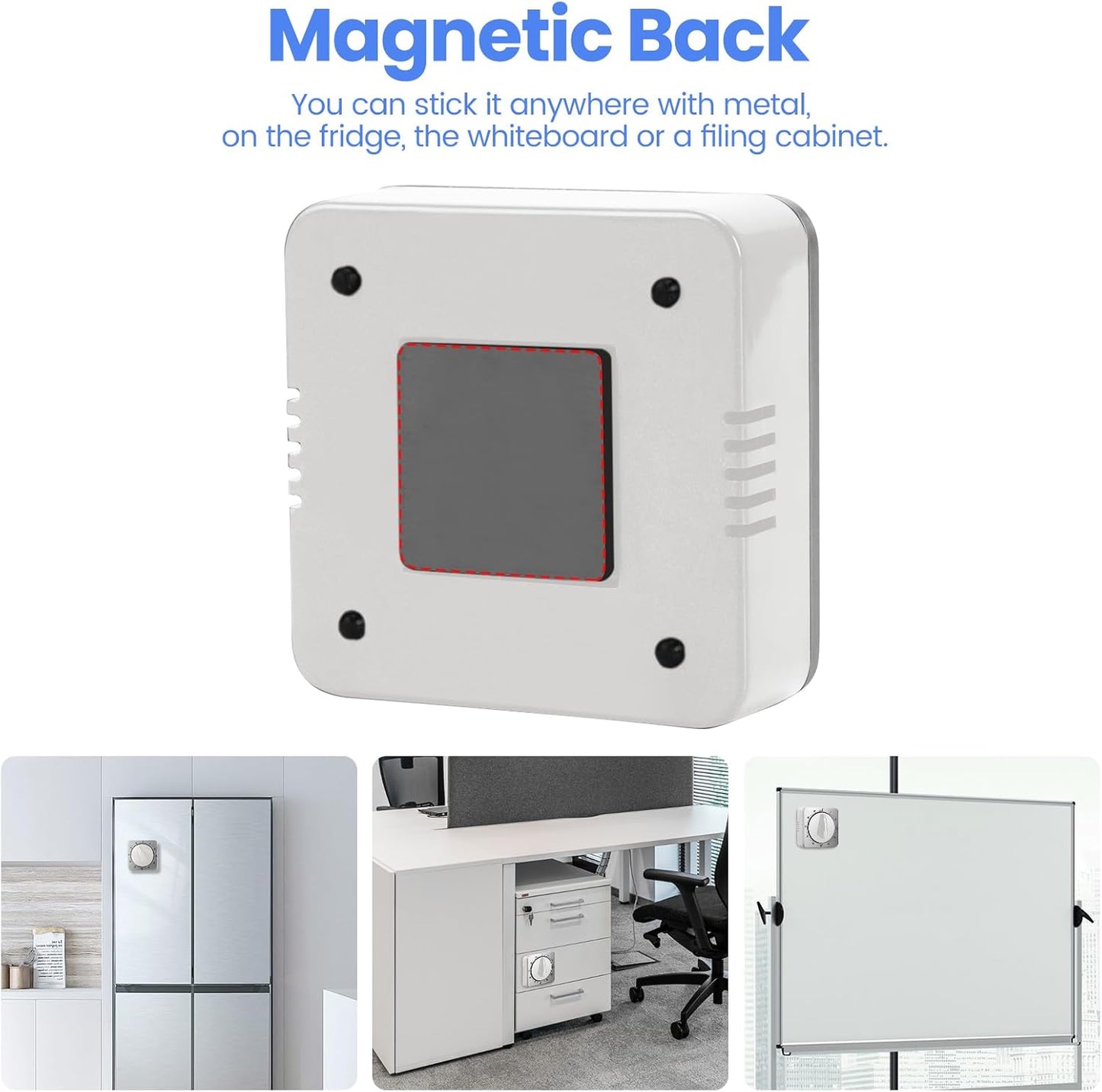 Kitchen Timers for Cooking, Chef Cooking Timer Clock with Loud Alarm,100% Mechanical Desk Timer - No Batteries Required - Magnetic Backing, Exquisite Stainless Steel Body - Countdown Reminder Magnetic