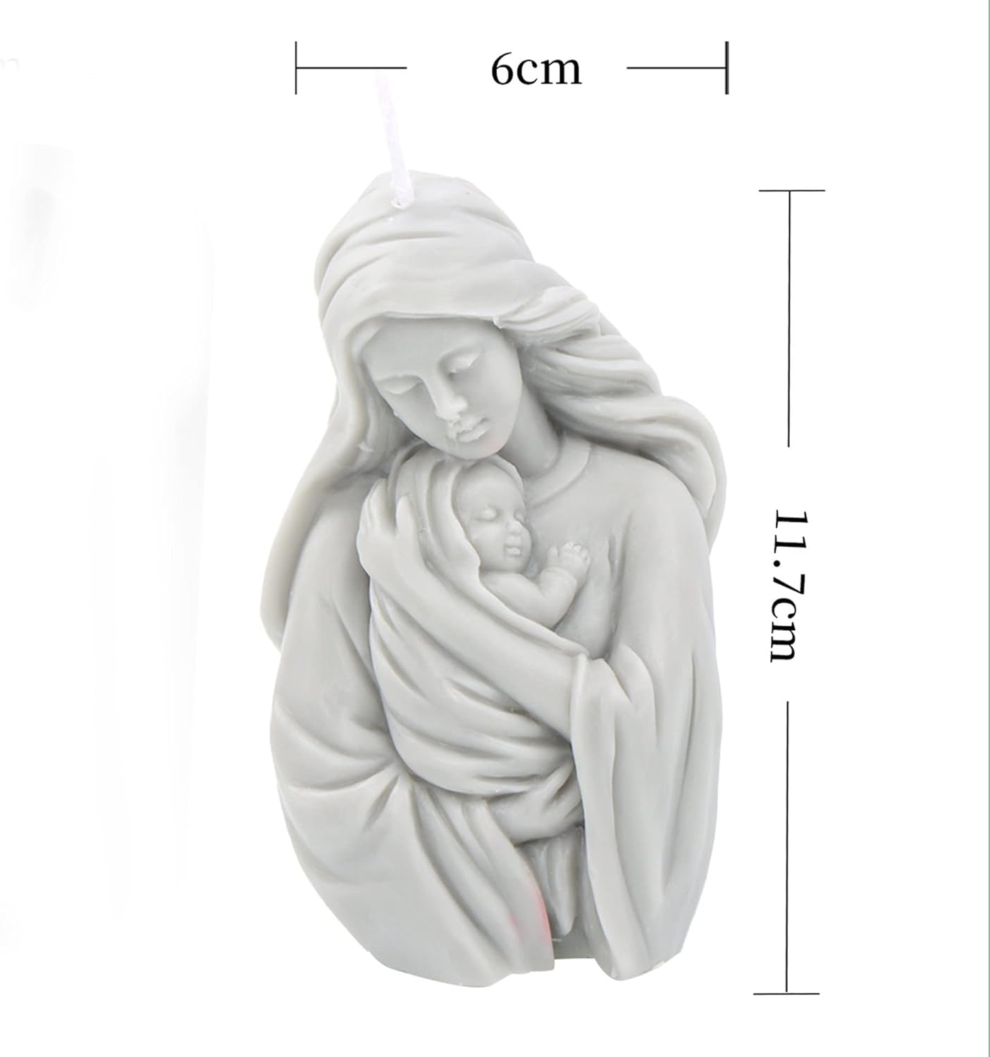 Conestabile Madonna Jesus Silicone Wave Spiral Candle Mold - Silicone Resin Casting Molds for Candle & Resin & Soap Craft Supplies