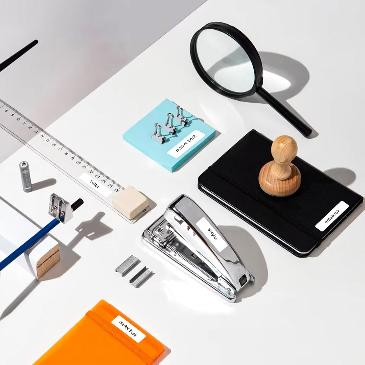 1980 Pcs Blank File Folder Labels 0.5x1.75 Inch Writable Name Tag Stickers White Name Filing Envelopes Label Stickers Small Address Labels for Office Document File Classification