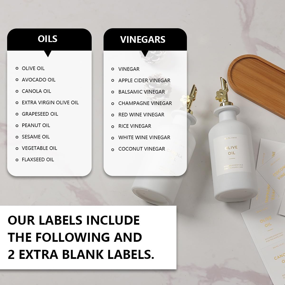 HOMCDALY Olive Oil Dispenser for Kitchen, 11.8oz Glass kitchen Dispenser Bottle, Gold Oil&Vinegar Cruet Set, Leakproof Oil Containers for Cooking| Set of 2 (11.8oz – Gold)