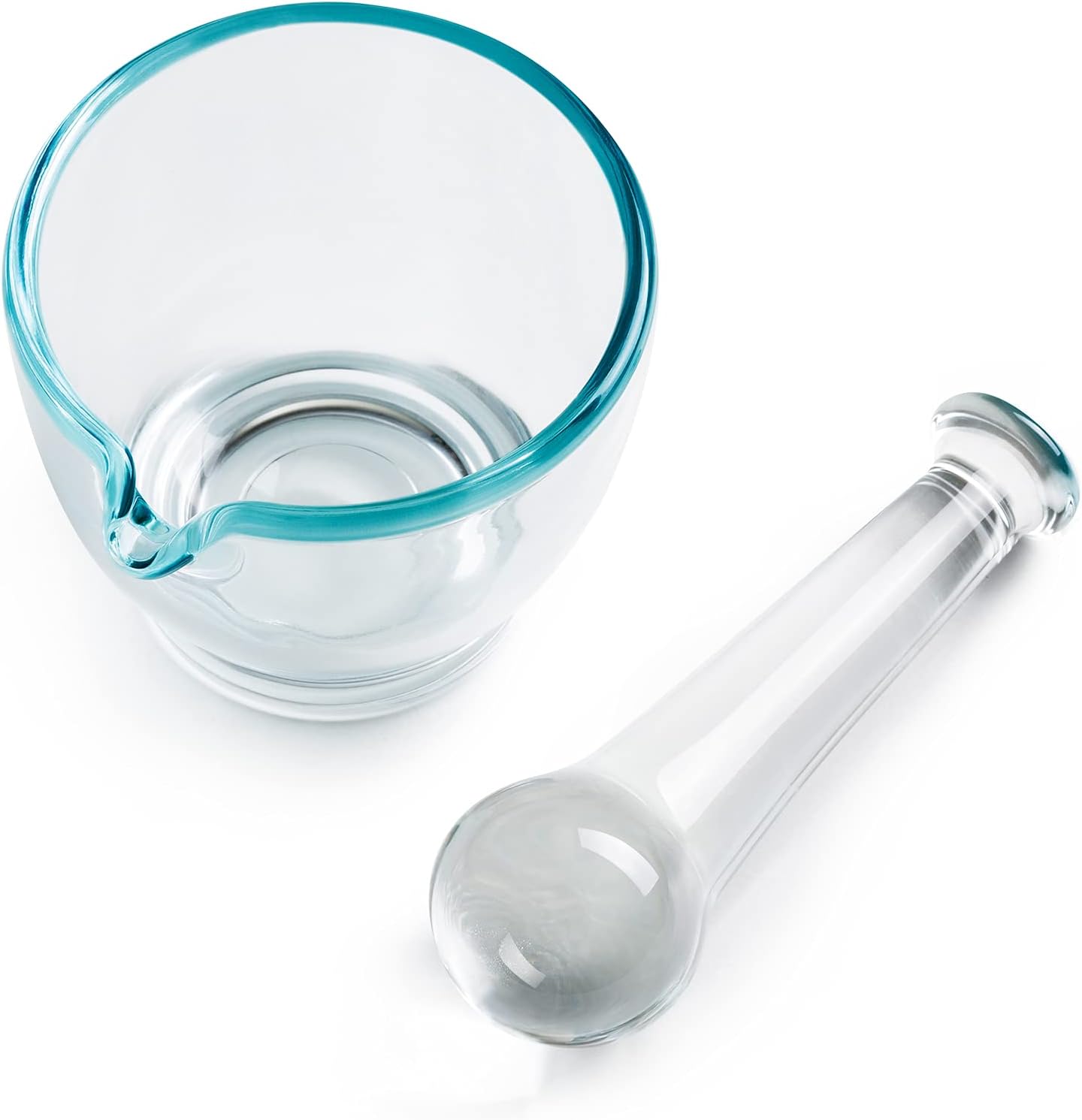 4oz Glass Mortar and Pestle Bowl, Medicine Grinder and Mixer for Pharmacy or Science Lab
