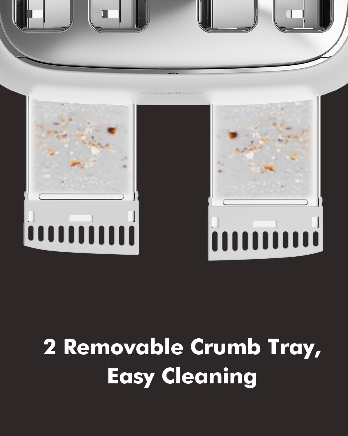 4-Slice Stainless Steel Toaster with 1.6" Wide Slots, Retro Bagel Toaster with 6 Browning Levels, Defrost/Bagel/Cancel, Removable Crumb Tray, Cute White