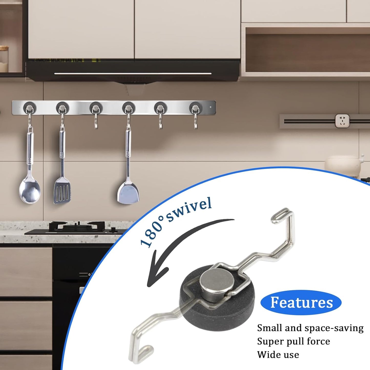 Magnetic Hooks for Grill & Refrigerator,Heavy Duty Magnet Cruise Ship Hook – Strong Magnet for Hanging Grill Tools, Kitchen Utensils, Towels, Outdoor Camping BBQ Accessories (Sliver,12 Pack)