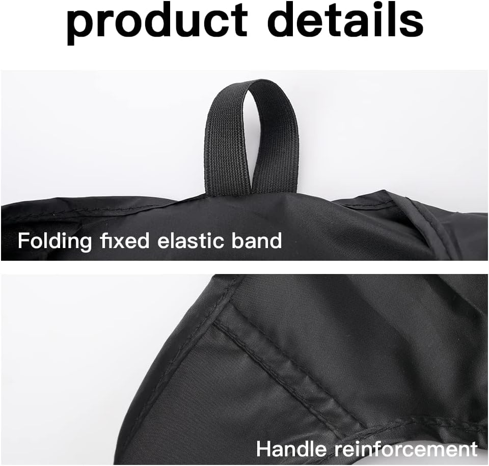 Aricsen 10 Pack Durable Folding Large Kitchen Reusable Shopping Bags with Handles Bulk, Recycle Foldable Grocery Heavy Duty Washable into Pocket Portable Nylon Tote, Polyester Cloth, Black