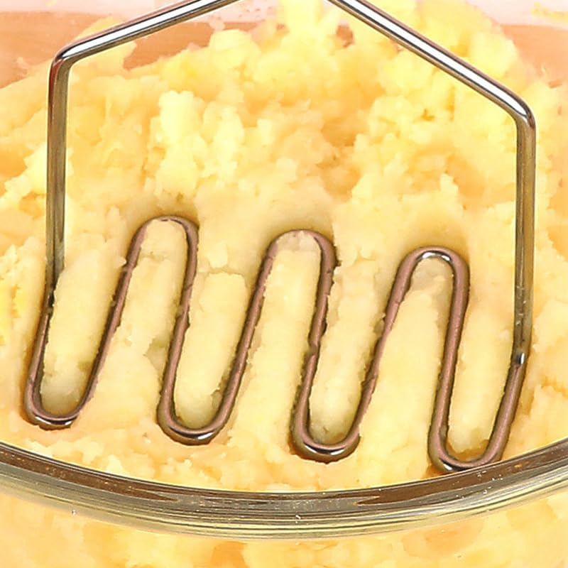 4-Pack Potato Masher, Sturdy Stainless Steel Wire Masher, Heavy Duty Metal Potato Ricer, Manual Masher for Vegetables and Fruits, Dishwasher Safe