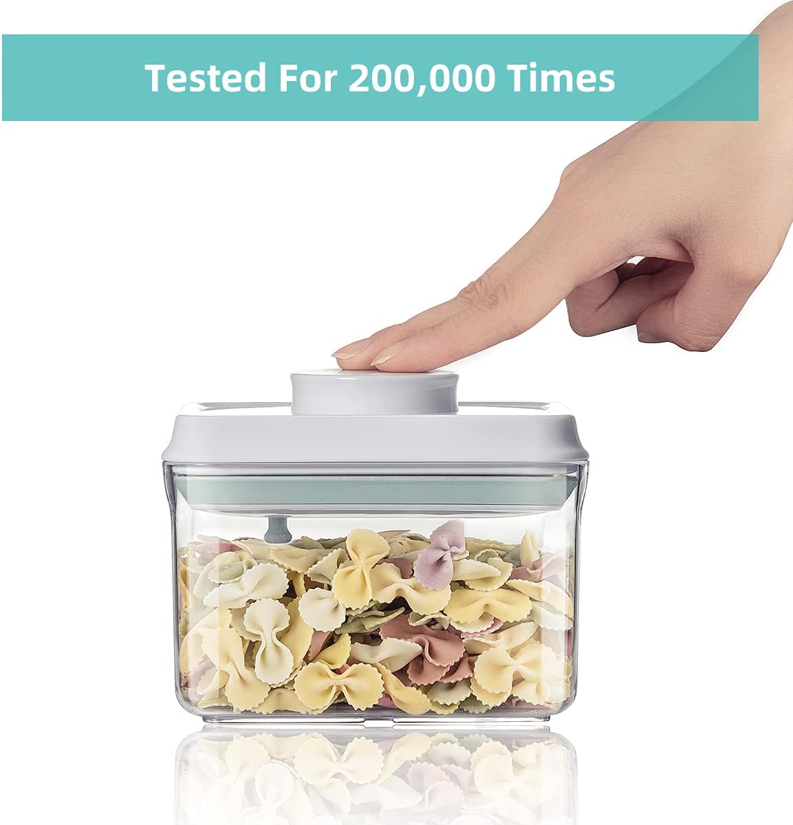 Ankou Airtight Food Storage Container - 0.32 QT (380ml Small Pop Up Food Containers With Lids, Bpa Free Stackable Container for Sugar Tea Candy- 8 Labels - Clear