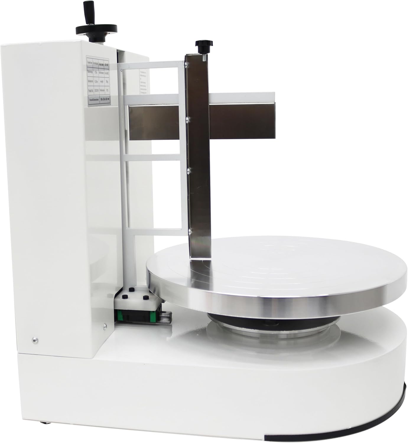 TECHTONGDA Cake Cream Spreading Frosting Icing Turntable Automatic Coating Machine with Graduated Scraper 60-320RPM Rotating Speed for 6-14inch Cakes White