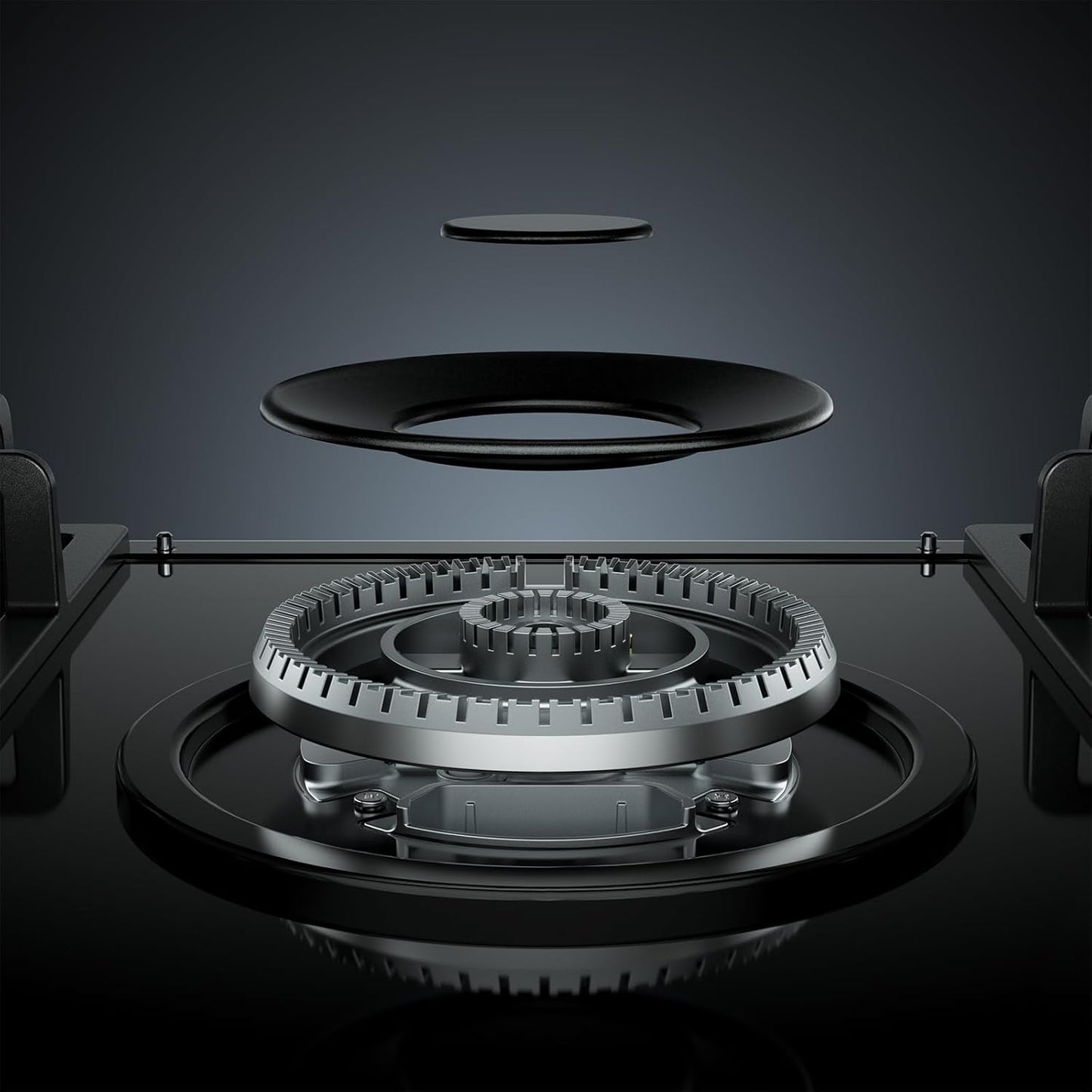 Empava 36" Gas Stove Cooktop NG/LPG Convertible with 5 Italy Sabaf Sealed Burners in Black Tempered Glass, 36 Inch