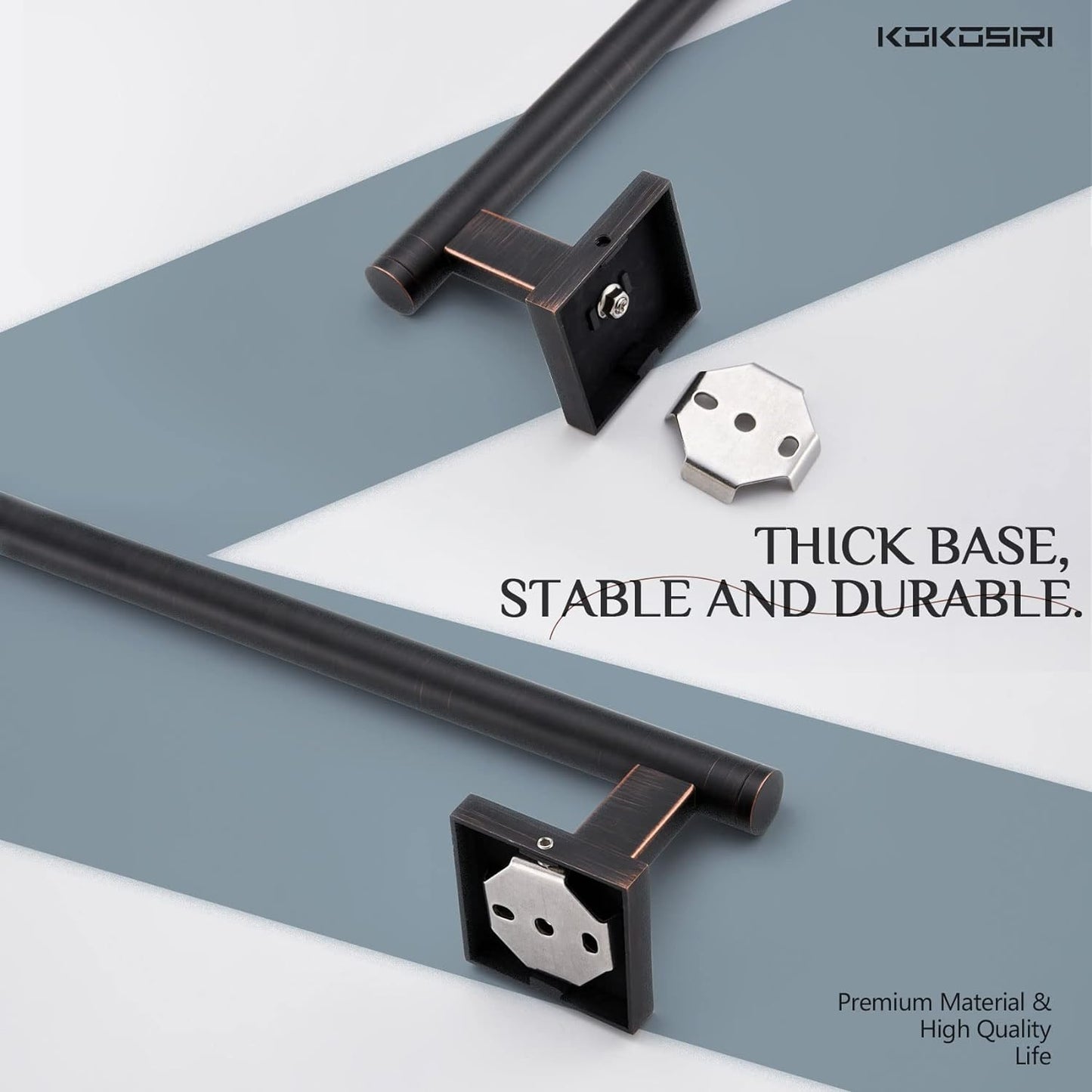 KOKOSIRI Bathroom Towel Bar 36'' Towel Holder for Bath Kitchen Wall Mount Towel Rails 36 Inch Oil Rubbed Bronze Stainless Steel B4005ORB-L36