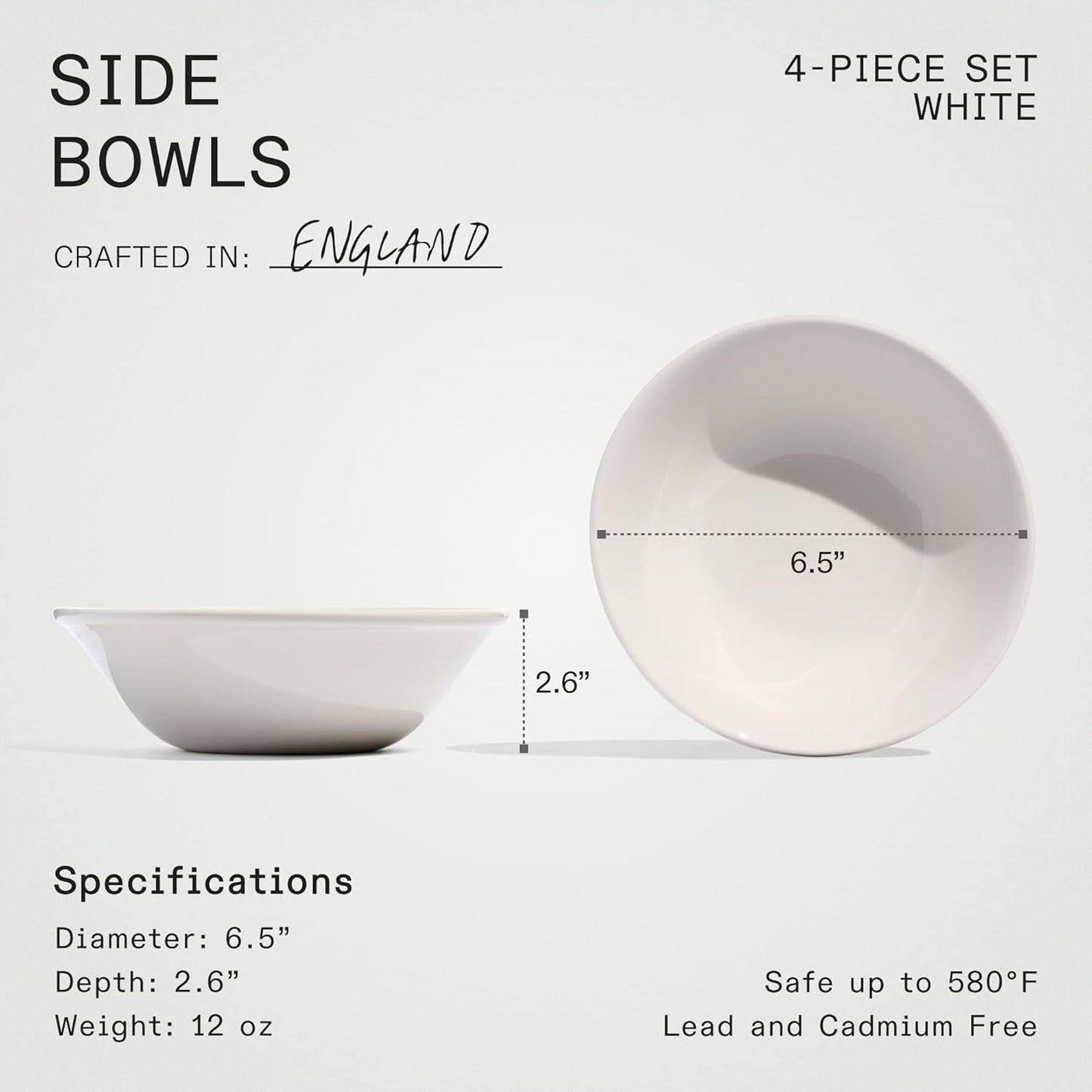 Made In Cookware - Set of 4 - Side Bowls - White - Porcelain England