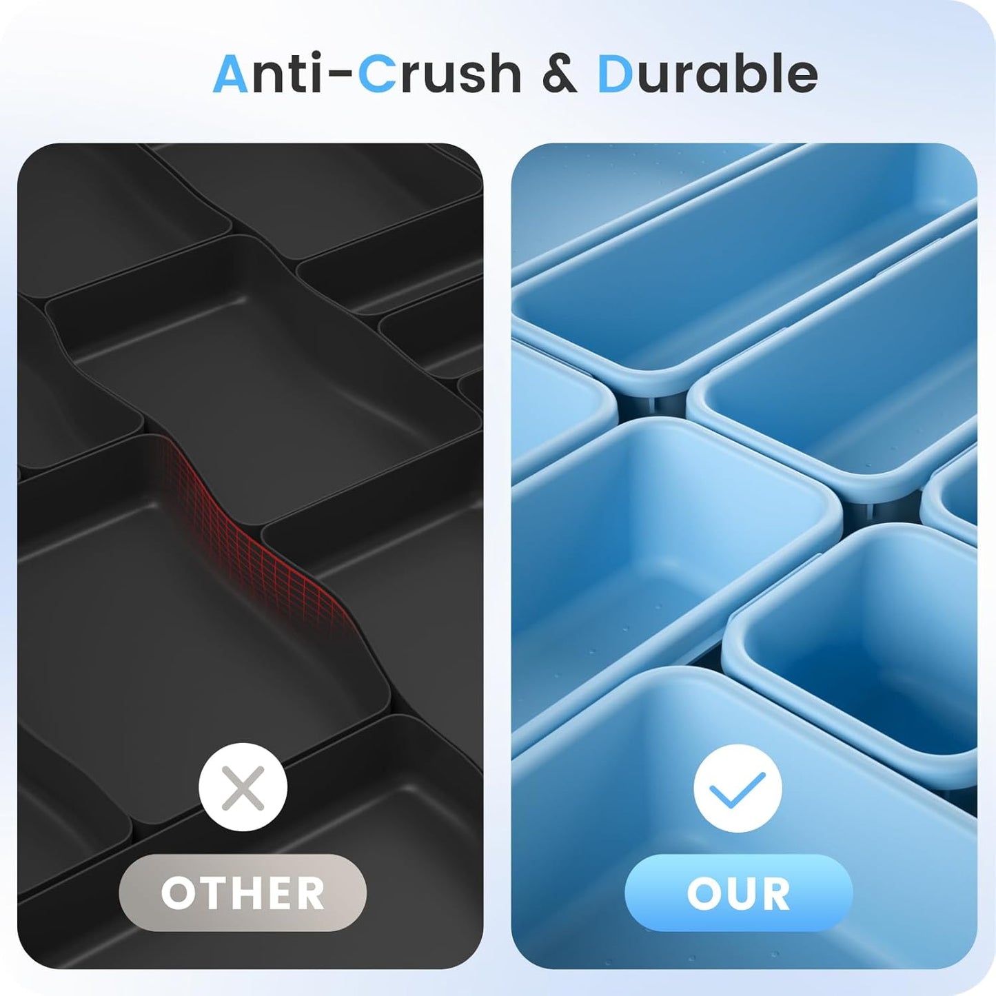 A-LuGei ใ๐ฎ๐ฎ๐ฃ๐๐ฆใ Plastic Sky Blue Desk Drawer Organizer, Bathroom Organizers and Storage, Makeup Organizer, Organization and Storage Bin Container for Vanity Office Utensils Tool Pantry Cosmetic