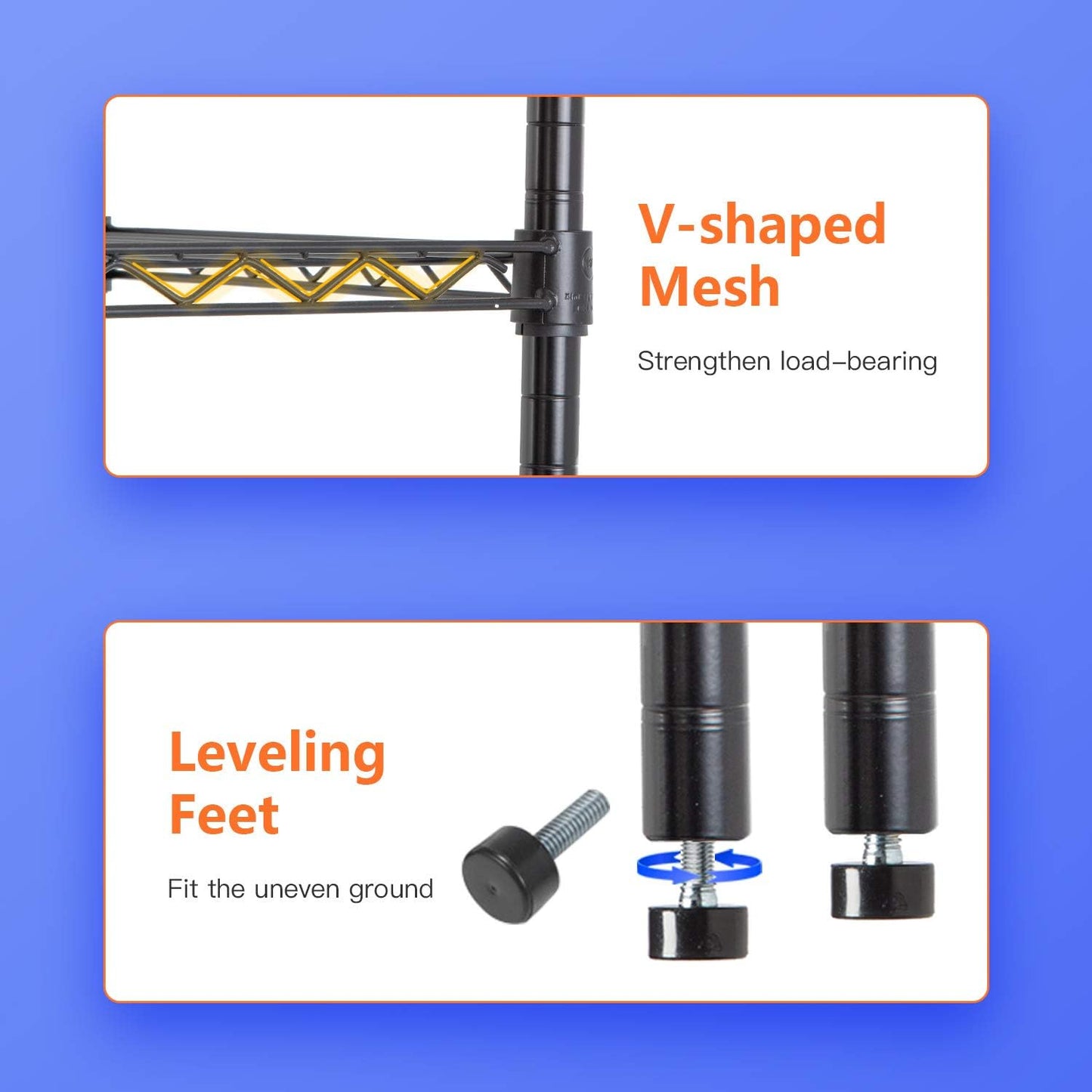 36" L×14" W×54" H Commercial Wire Shelving Unit Metal Shelf with 4 Tier Adjustable Layer Rack Strong Steel for Restaurant Garage Pantry Kitchen Garage,Black