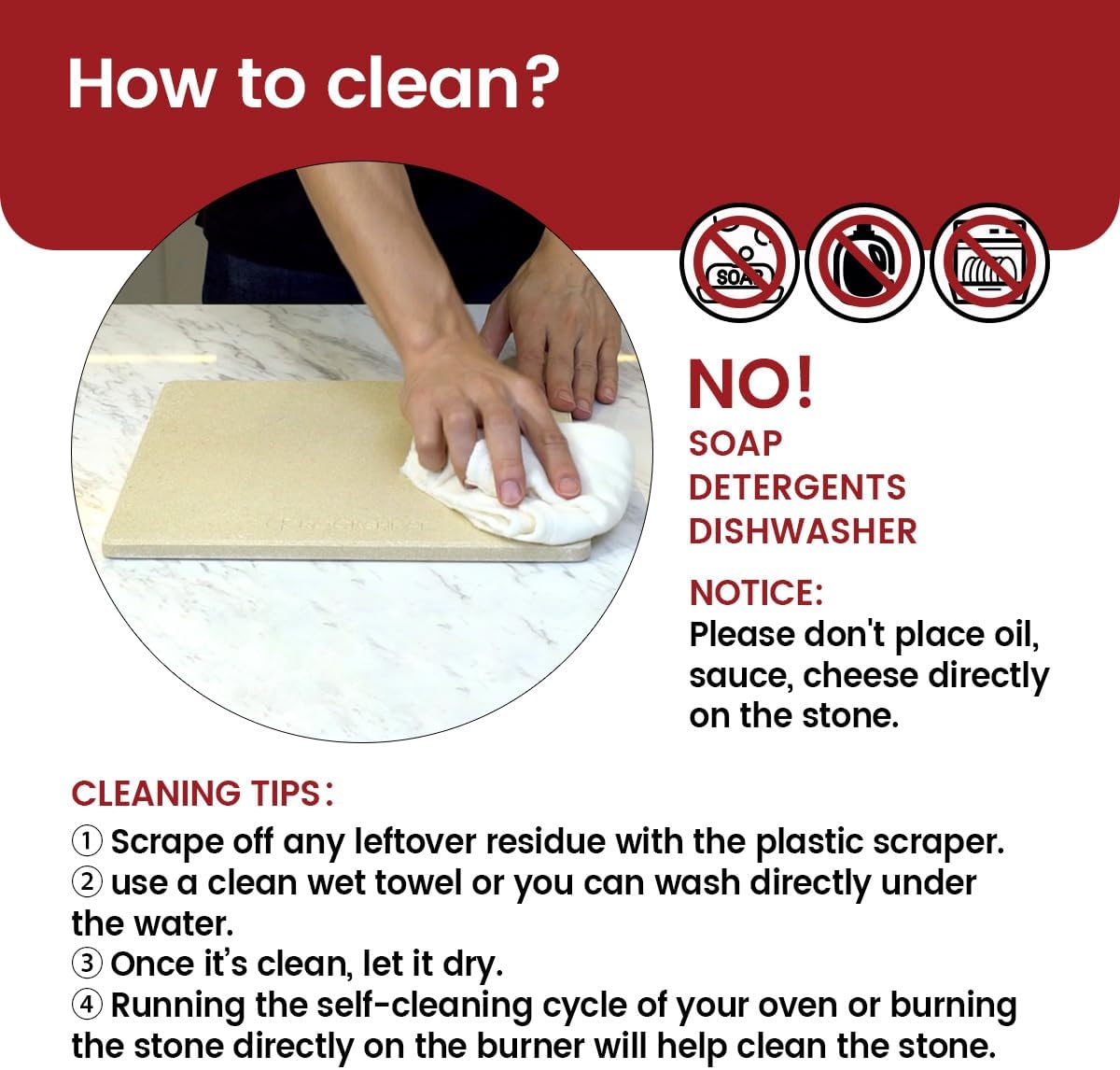 K ROCKSHEAT 10.25 Inch Pizza Stone for Grill, Small Bread Baking Stone for Oven, Cordierite Pizza Grilling Stone 10.25" Round