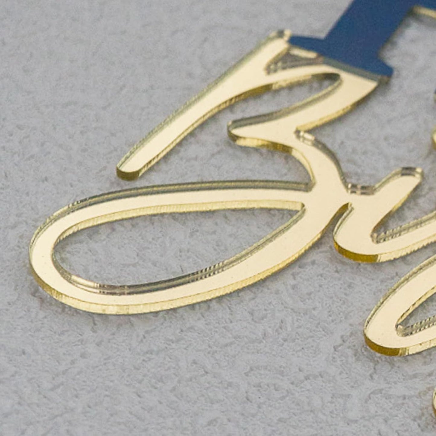 Acrylic Gold Happy Birthday Cake Topper, 7.5" x 6" Rainbow Birthday Cake Decoration (Gold)