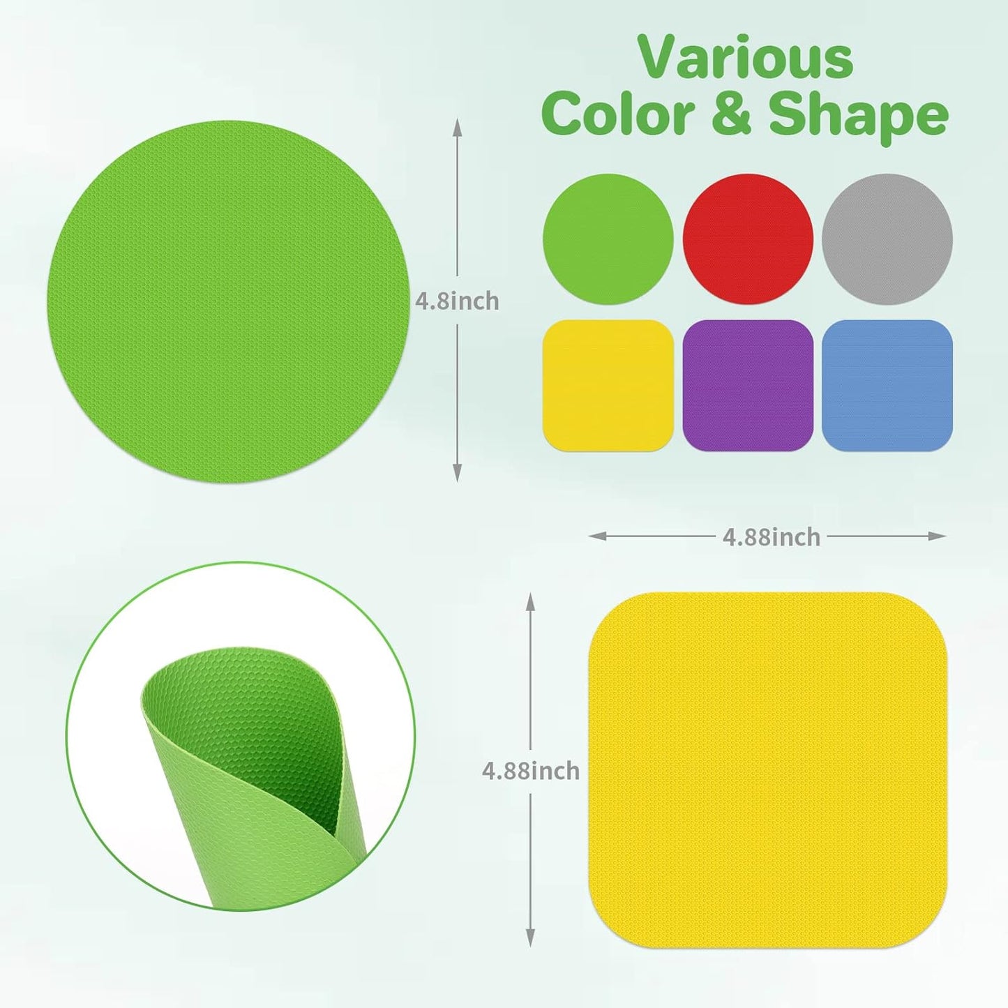 Leezmark 6 Pcs Jar Opener, Rubber Jar Grippers Multi-function Silicone Jar Gripper Pads Bottle Lid Opener Jar Openers for Seniors with Arthritis Weak Hands (6 Colors)