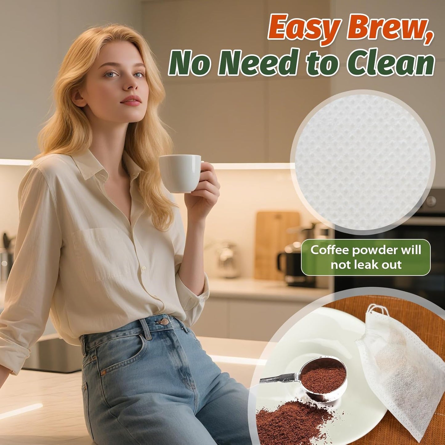 300Pcs Disposable Tea Bags for Loose Leaf Tea, Empty Tea Filter Bags with Cotton Drawstring, Fillable Tea Infuser Sachets for Loose Tea, Coffee, Herb, Spice and More (3.54"x 2.75")