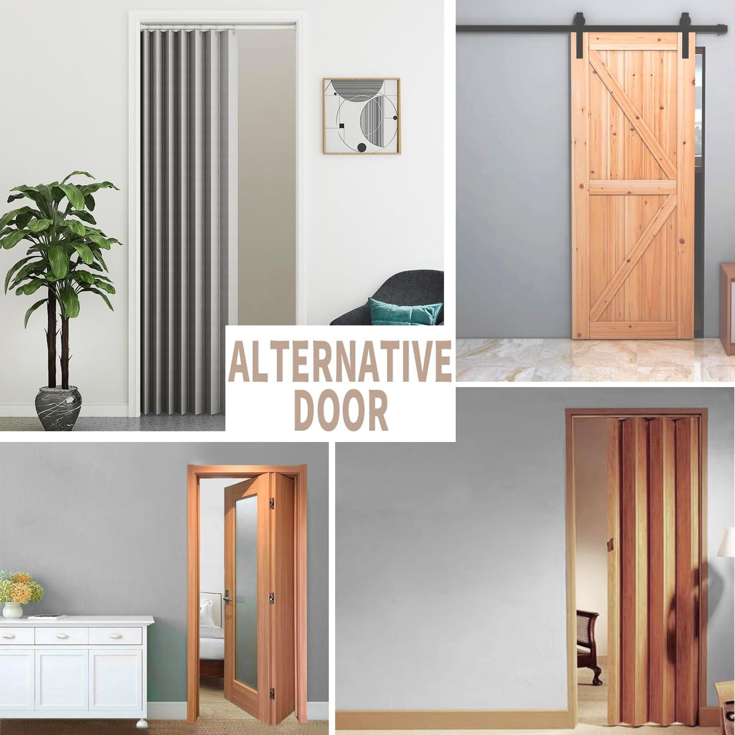 Vatge Closet Curtain for Open Closet, Pleated Folding Curtains for Doorway, Privacy Room Divider for Separation,1 Panel with Tieback, W39 x L78, Grey