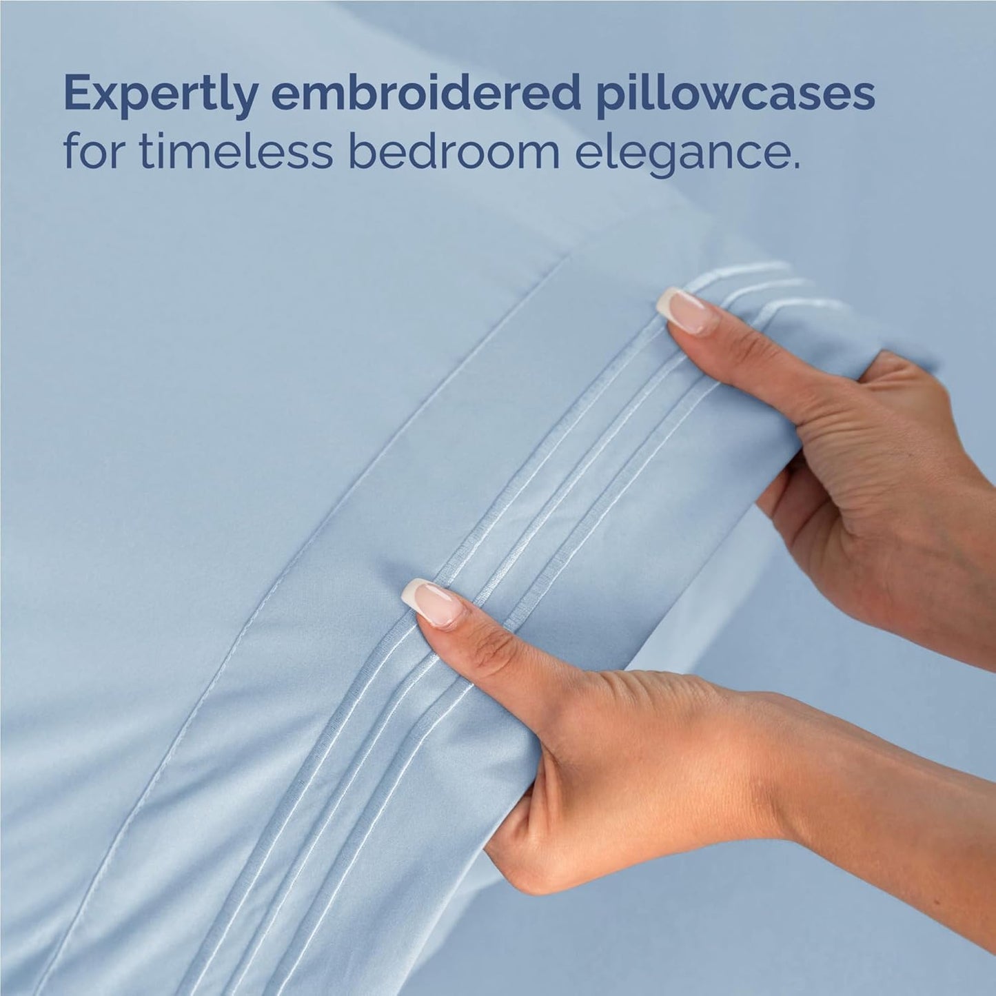 Twin XL Size 3 Piece Sheet Set - Comfy Breathable & Cooling Bed Sheets Set - Hotel Luxury Bedding for Women, Men, Kids, Teens, Boys & Girls - Deep Pockets, Soft, Wrinkle Free - Oeko-Tex - Light Blue