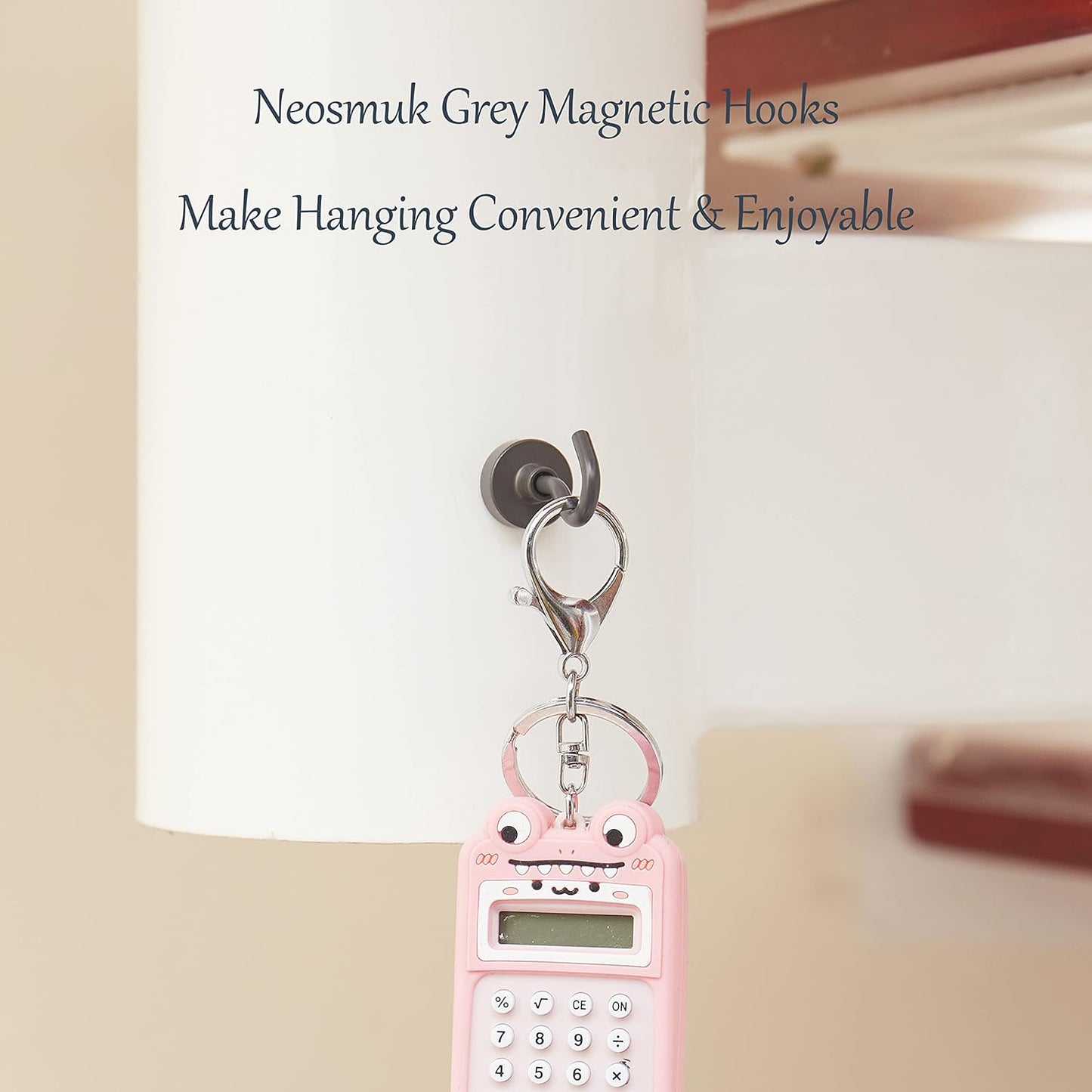 Neosmuk Magnetic Hooks, Cruise Ship Essentials, 30lb+ Heavy Duty Magnetic Hooks for Cruise Cabins, Refrigerator, Grill, Hanging, and Travel | Extra Strong Must-Haves Magnet Hook(Grey,Pack of 12)