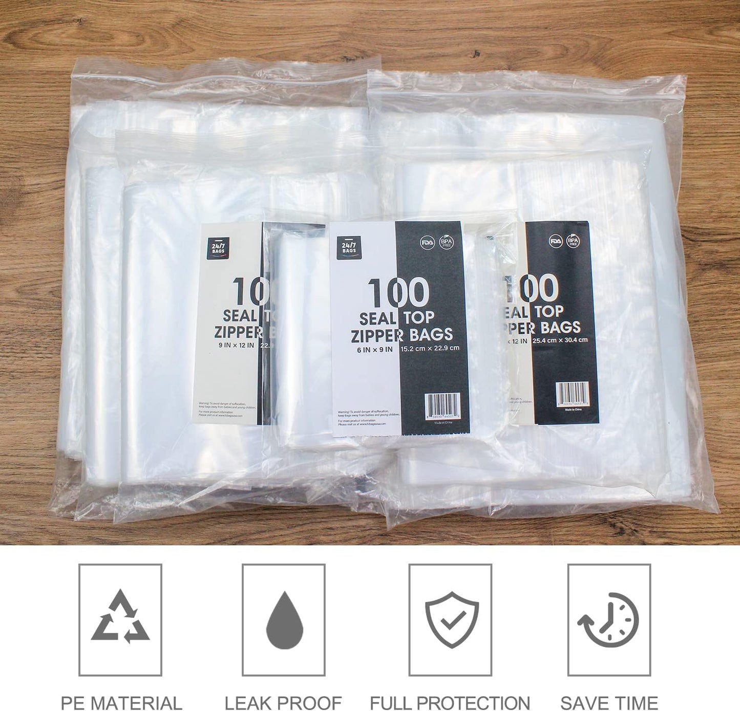 13" X 18" (500 Bags) 2 Mil Clear Reclosable Zip Plastic Poly Bags with Resealable Lock Seal Zipper