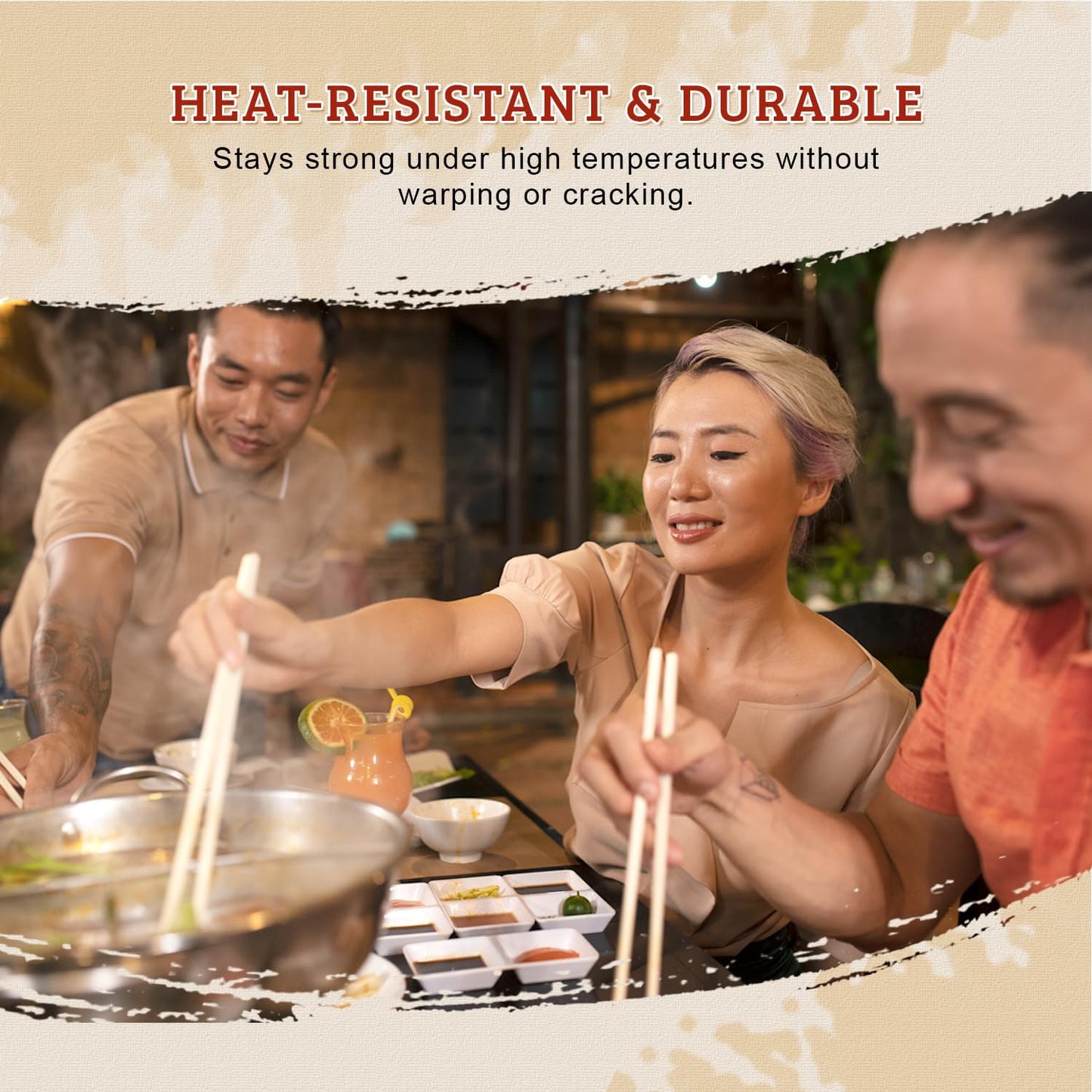 52USA Disposable Bamboo Chopsticks (100 Sets), 9'' Long Individually Wrapped Chinese Chopsticks Wooden Clear Bag Bulk