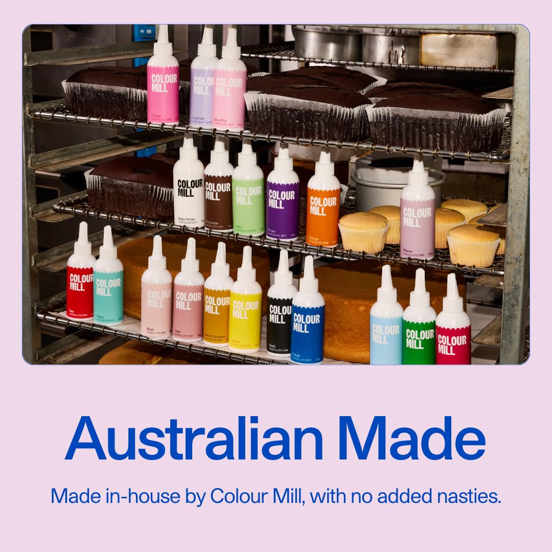 Colour Mill Chocolate Drip Easy-Melt Drizzle for Desserts, 125 Grams Mauve