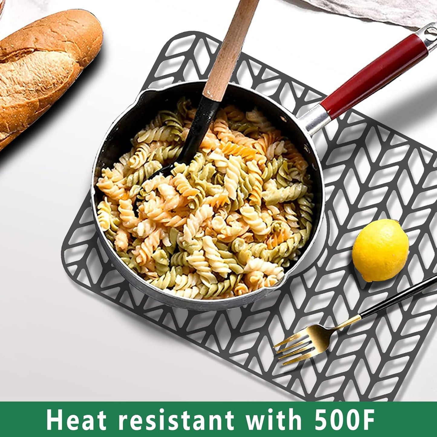 GUUKIN Sink Protectors for Kitchen Sink Grid 18-3/16" X 12-1/2" | Centered Drain for Single Sink Bowl with Corner Radius 4-11/16"