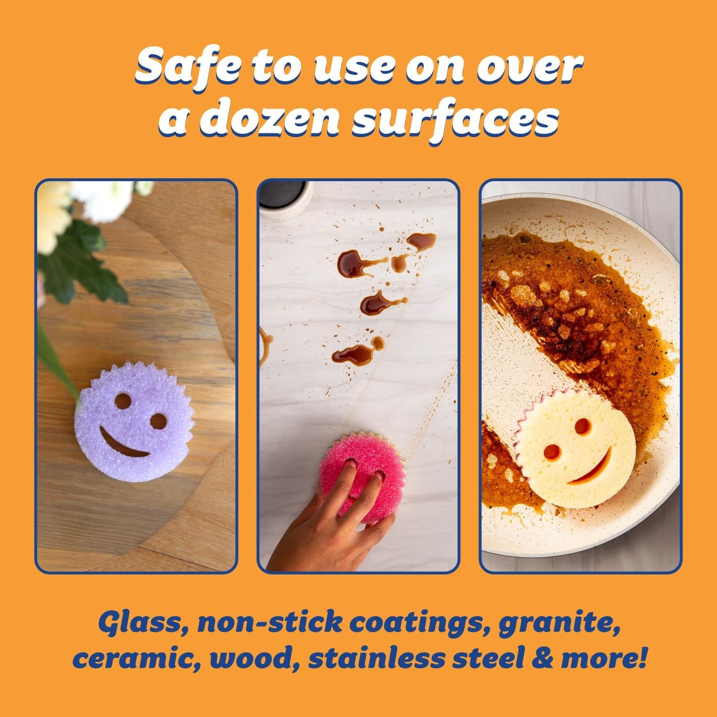 Scrub Daddy Scrub Mommy Kitchen Sponges for Dishes & Wiping Spills - Dual-Sided Dish Scrubber Sponge for Cleaning - Multi-Colored Bulk Pack - Stain & Odor Resistant (9 Count)