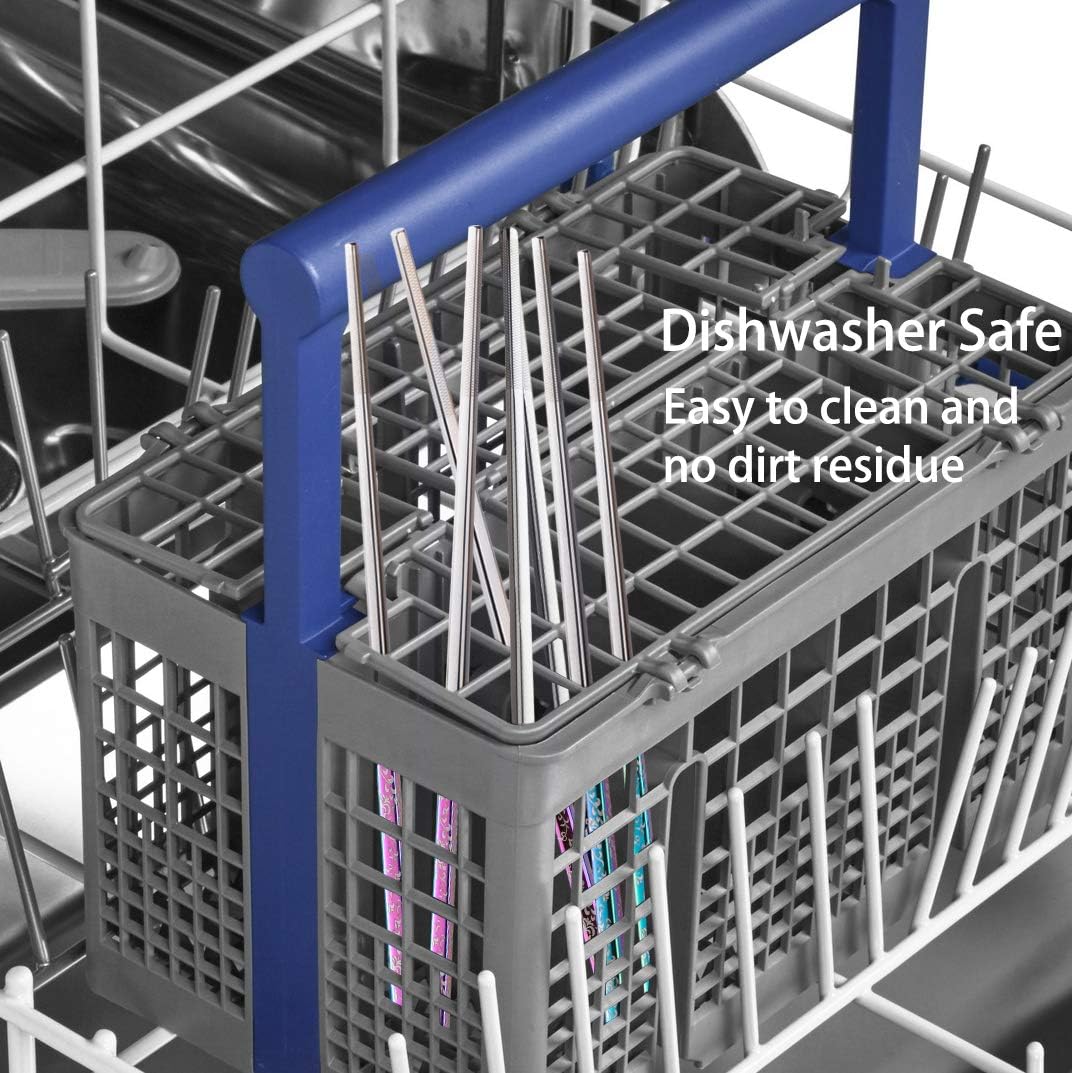 Metal Chopsticks, Reusable Dazzling Rainbow Stainless Steel, Titanium Plated, Non-slip, Dishwasher Safe, Eco-friendly, 2 Pairs Gift Set