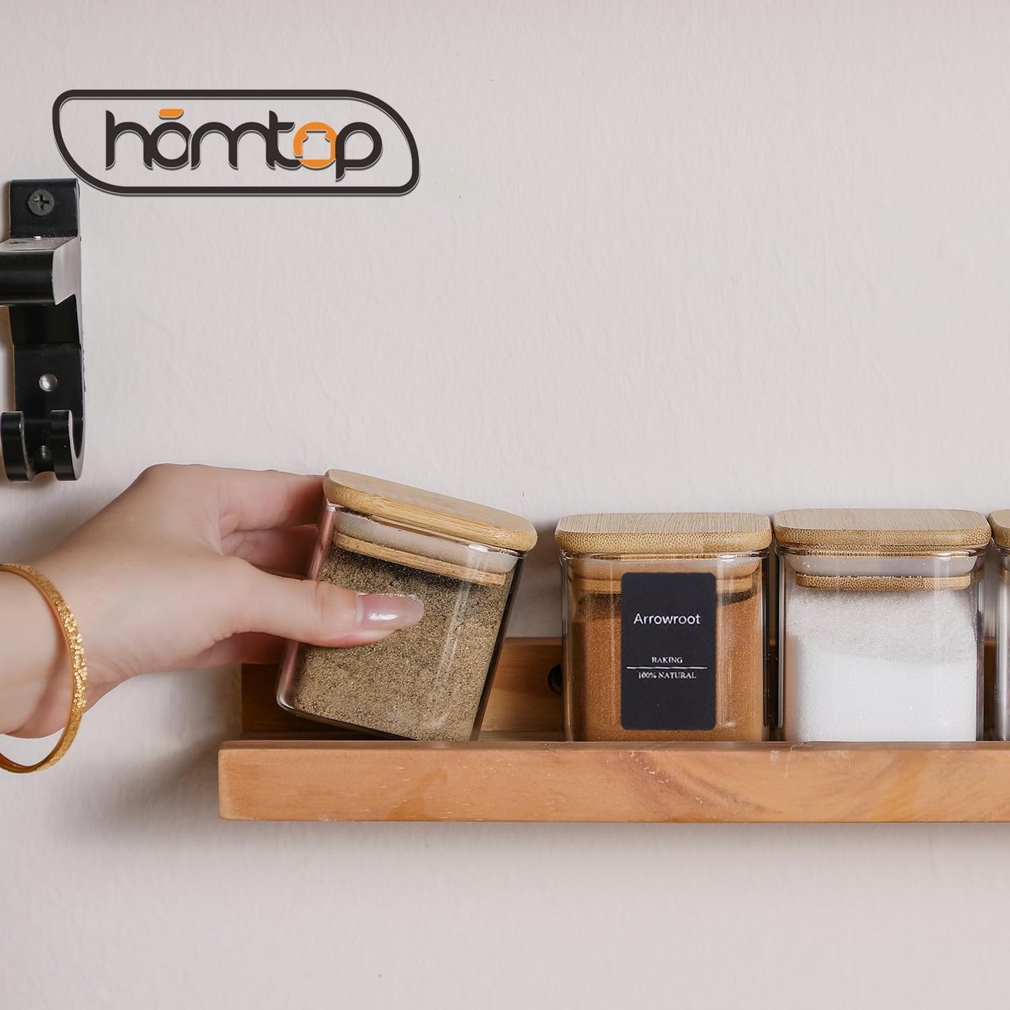 24Pcs 4oz Spice Jars with 275 Labels, Small Seasoning Glass Container Empty Organizer with Bamboo Lid Set for Pepper, Salt, Sugar