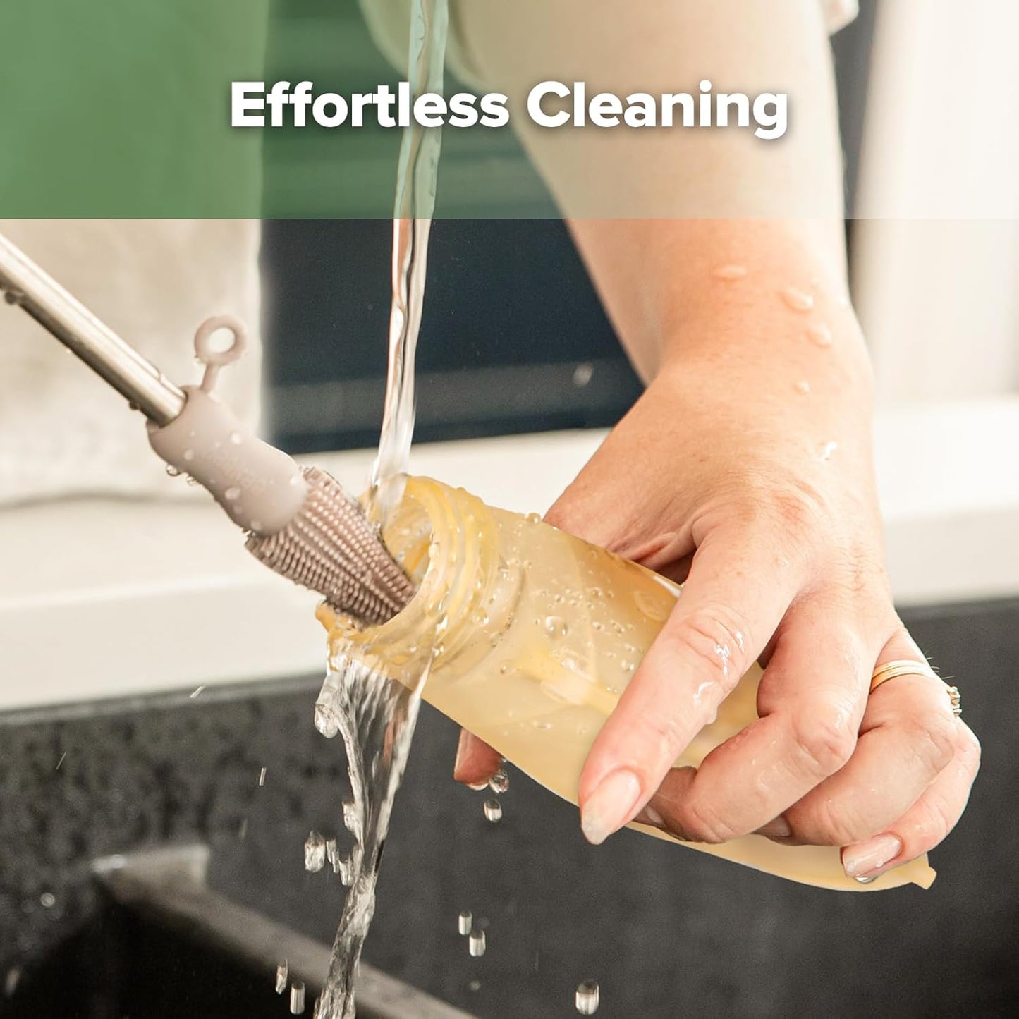 haakaa Baby Food Pouch Refillable Baby Squeeze Silicone Yummy Pouch, Soft Reusable Squeeze Storage Food Pouch for Kids Toddler,Home Made Food Puree,Smoothie Pouch Bag, 4oz, 4 Pack,6m+ (Yellow)