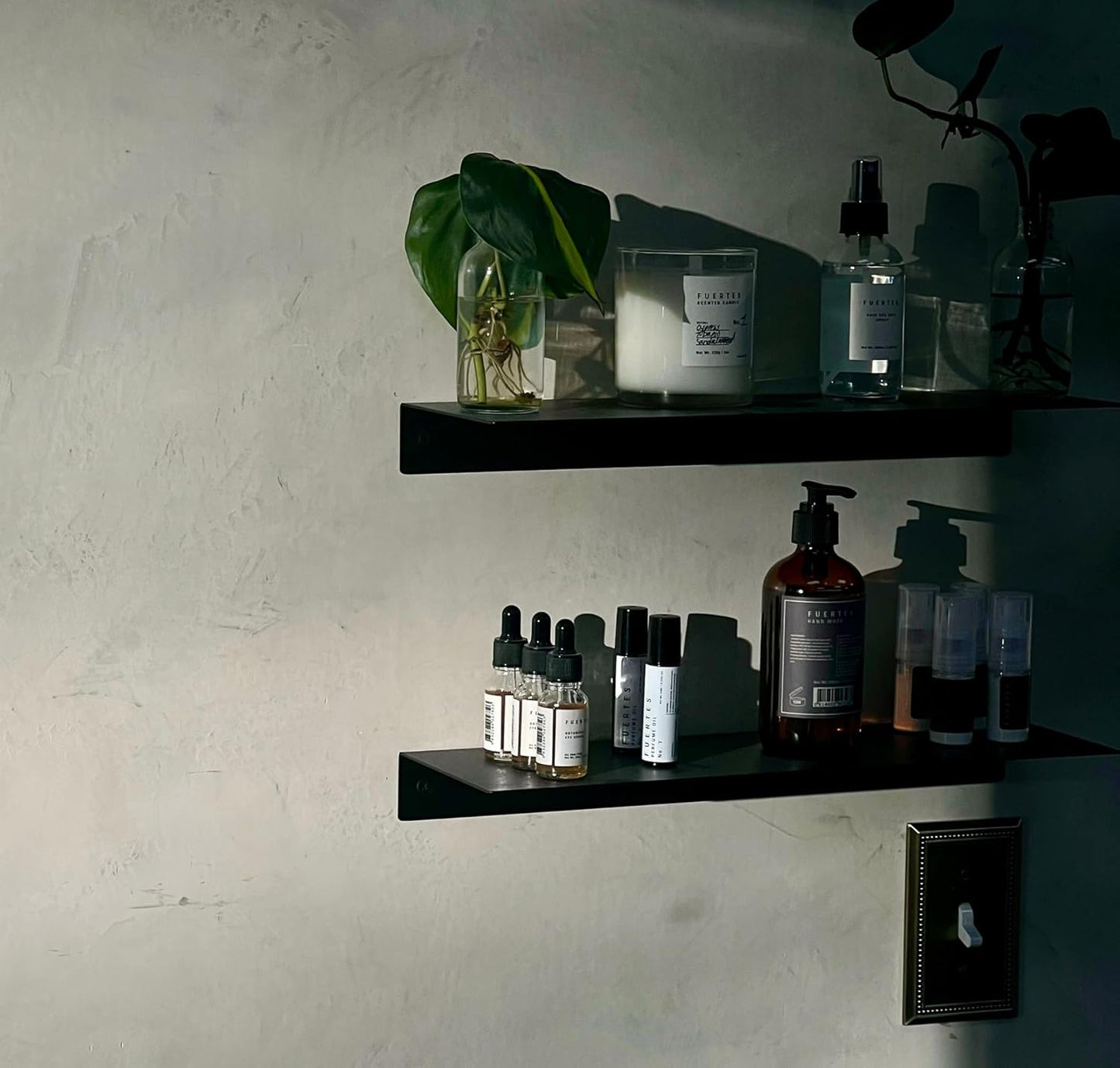 DIY CARTEL Linear Floating Shelf - Forged Raw Blackened Steel - Industrial Heavy Duty Metal Wall Mounted Modern Rustic Shelf - Made in The USA (30-inch x 8-inch Black)