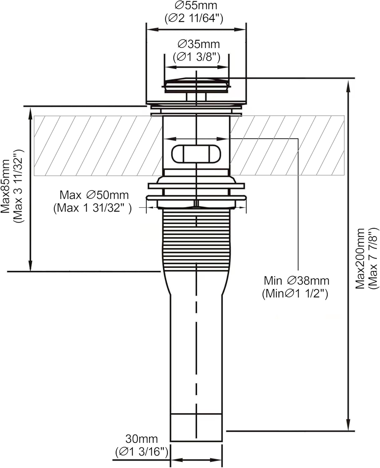 Pop up Sink Drain Stopper for Bathroom Vessel Vanity Sink Art Basin Chrome, Small Cap with Overflow, Metal Pop-up Drain Strainer with Detachable Basket Stopper