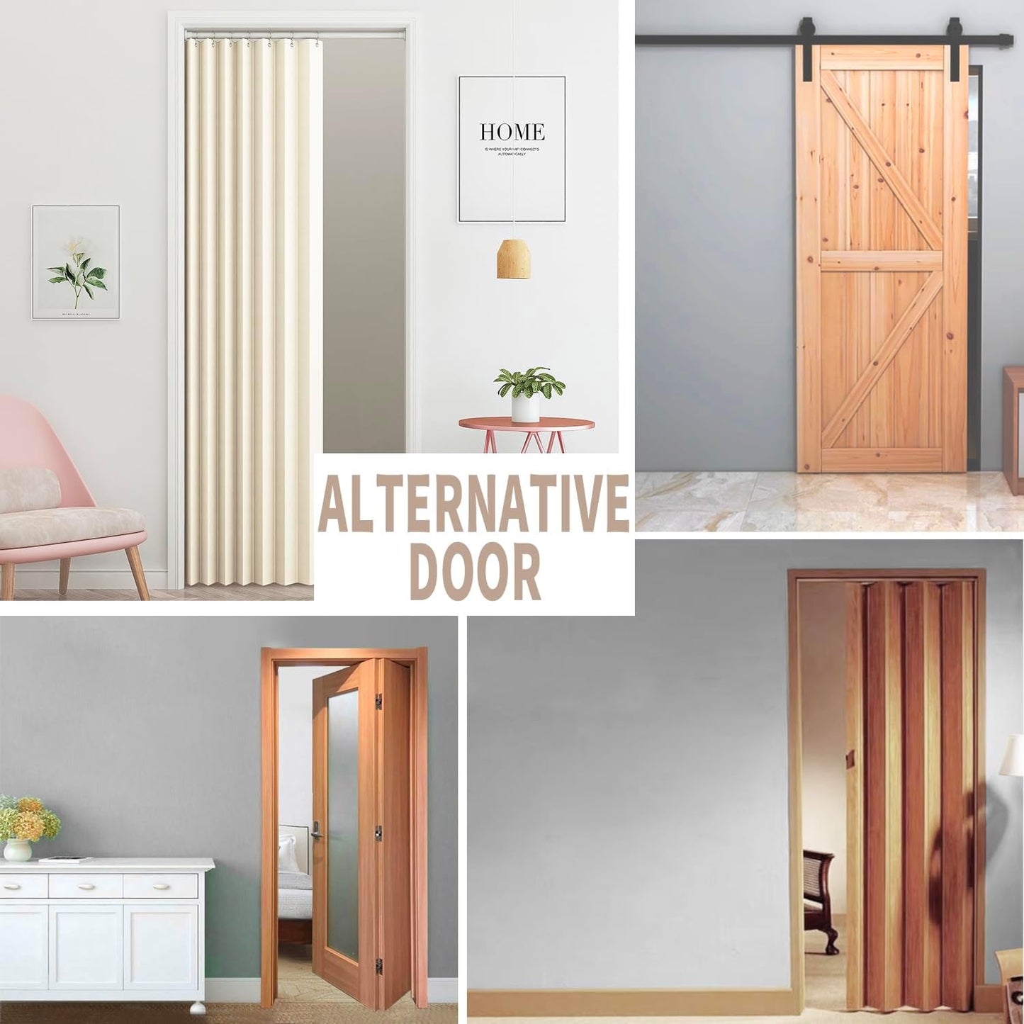 Vatge Closet Curtains for Bedroom Closet Door, Sliding Door Curtains for Doorways Privacy, 1 Panel with Tieback, W52 x L78, Butter Cream