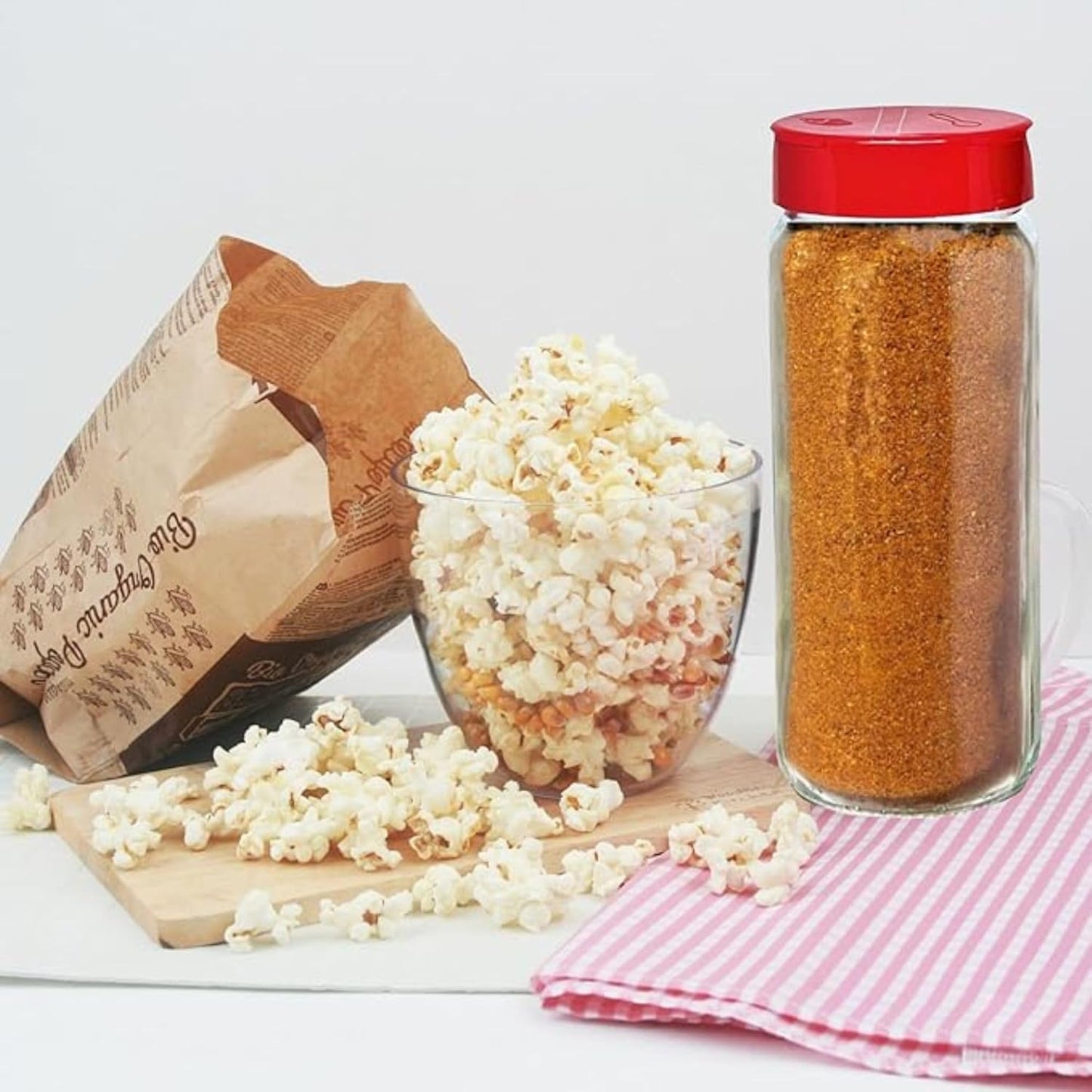 JARMING COLLECTIONS Premium Glass Spice Shakers - 16 oz Versatile Seasoning and Spice Dispenser with Sifting Lids for Popcorn, Cheese, Cinnamon, and Salt, Made in USA