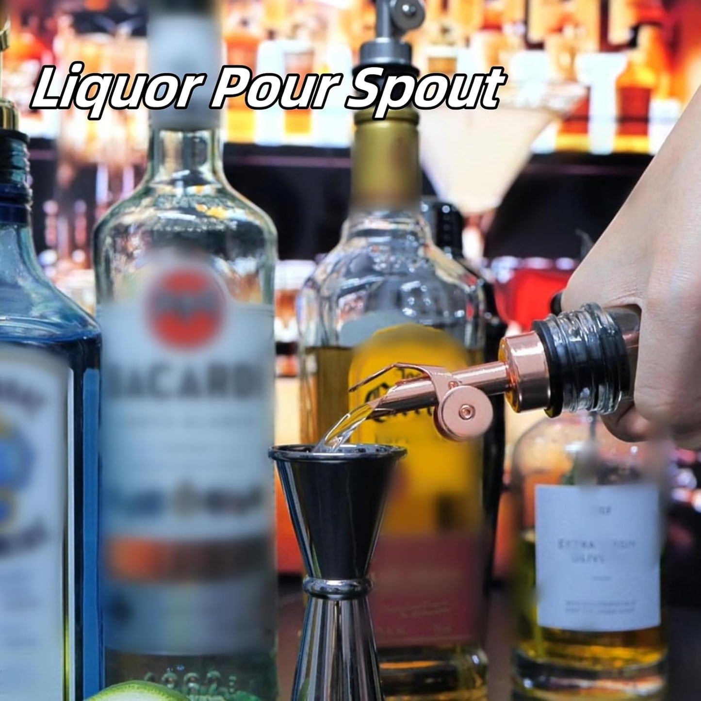 Olive Oil Dispenser Spout, Weighted Liquor Pour Spout, Dispenser Spout, Stainless Steel Automatic Pour Spouts for Liquor Bottles, Oil Bottles, Vinegar, Syrup and Alcohol 2 Pack Rose Golden