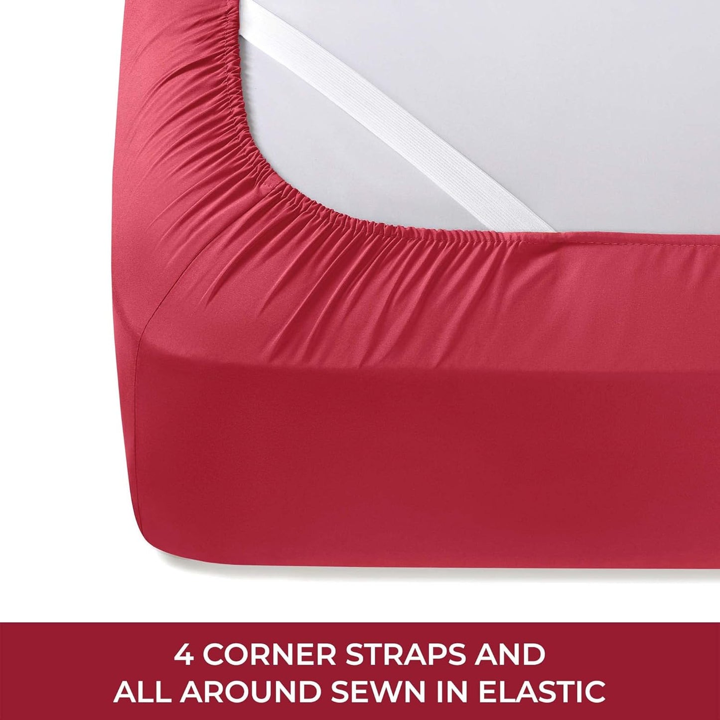 Mellanni RV Short Queen Sheets - 4 PC Iconic Collection Bedding - Hotel Luxury, Extra Soft, Cooling Bed Sheets - Deep Pocket up to 10 inch (RV/Short Queen, Brick Red)