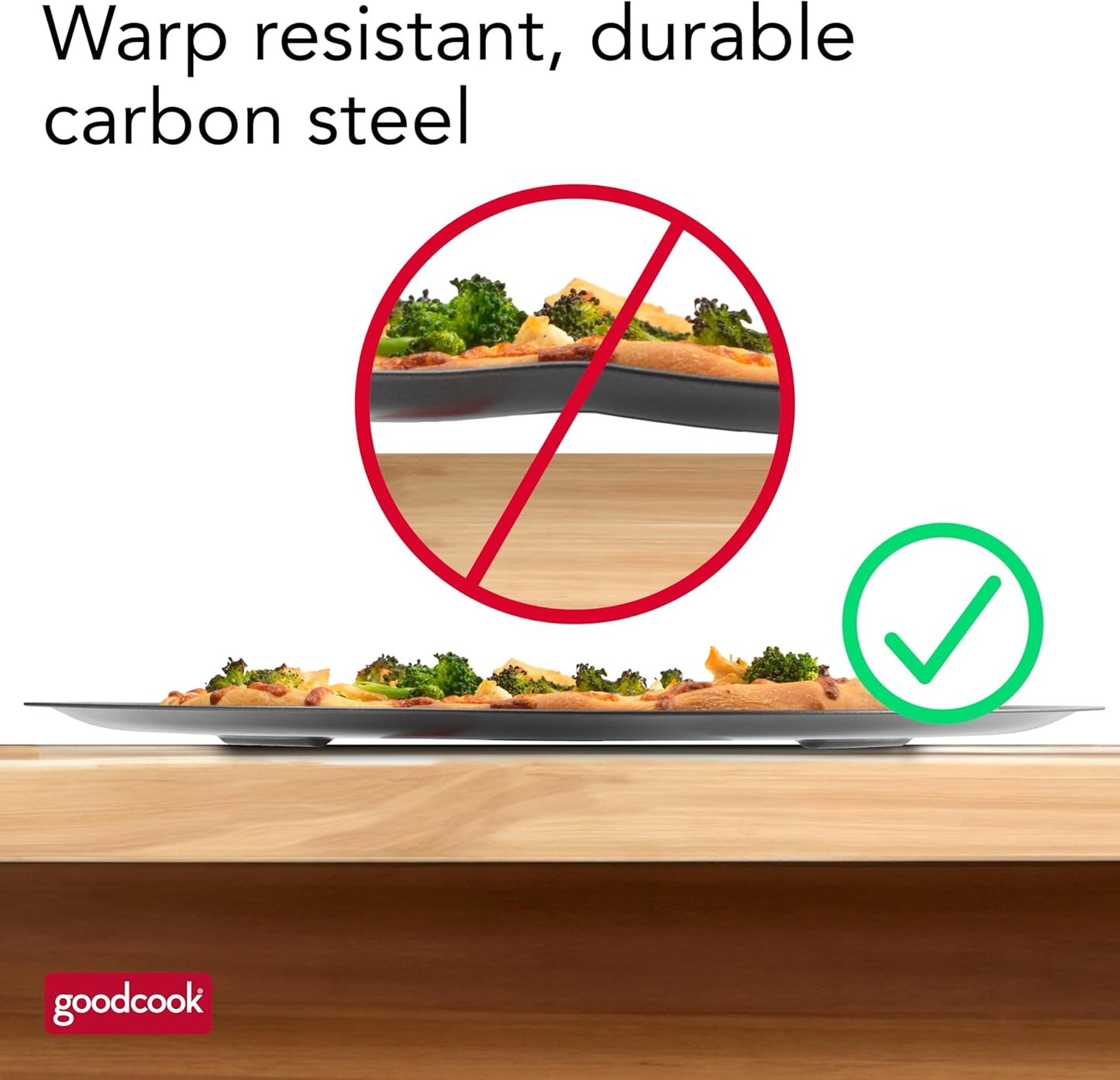 GoodCook AirPerfect Nonstick 16” Pizza Pan – Pizza Tray for Oven, Perforated Round Pizza Pan, Carbon Steel Baking Pan, Homemade, Frozen & Leftover Slices