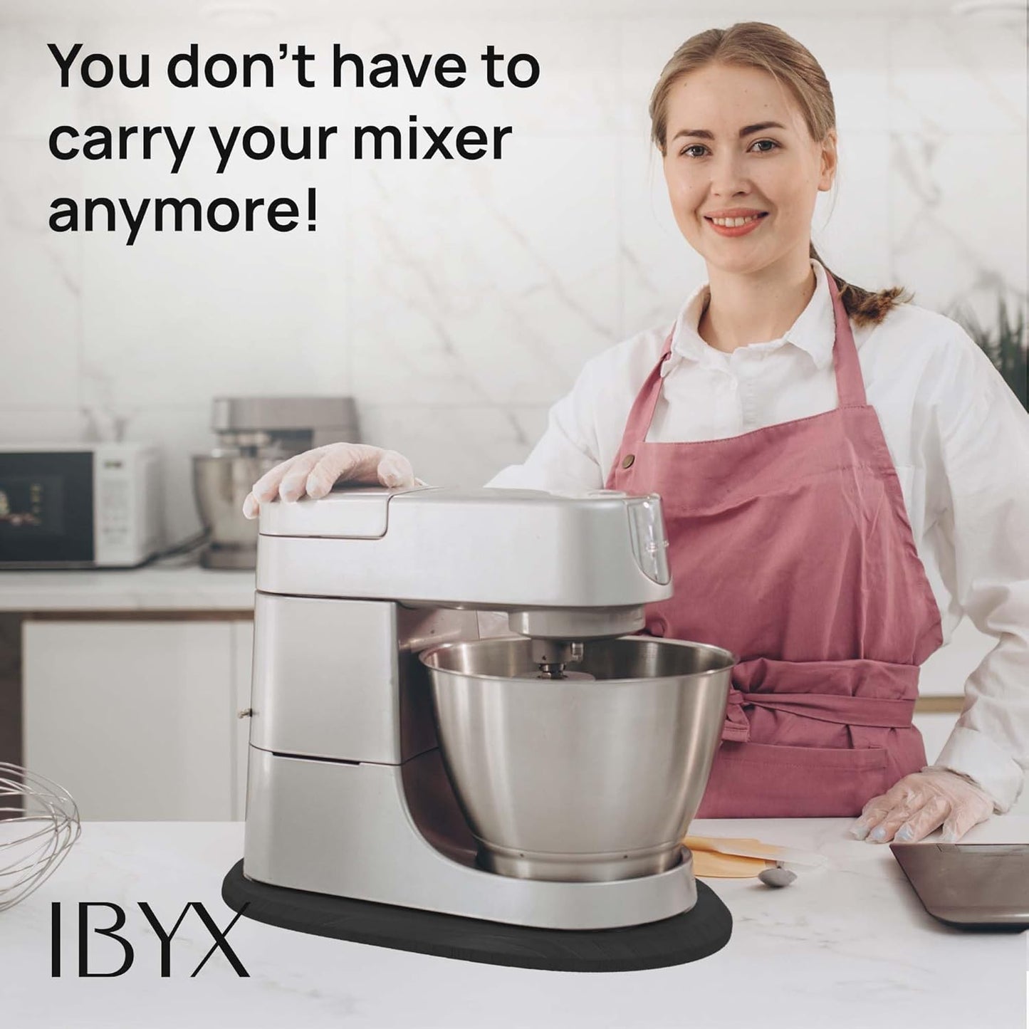 Ibyx Elegant Sliding Tray - Compatible with 5.5 Qt KitchenAid Stand Mixers and Other Heavy Appliances (Black)