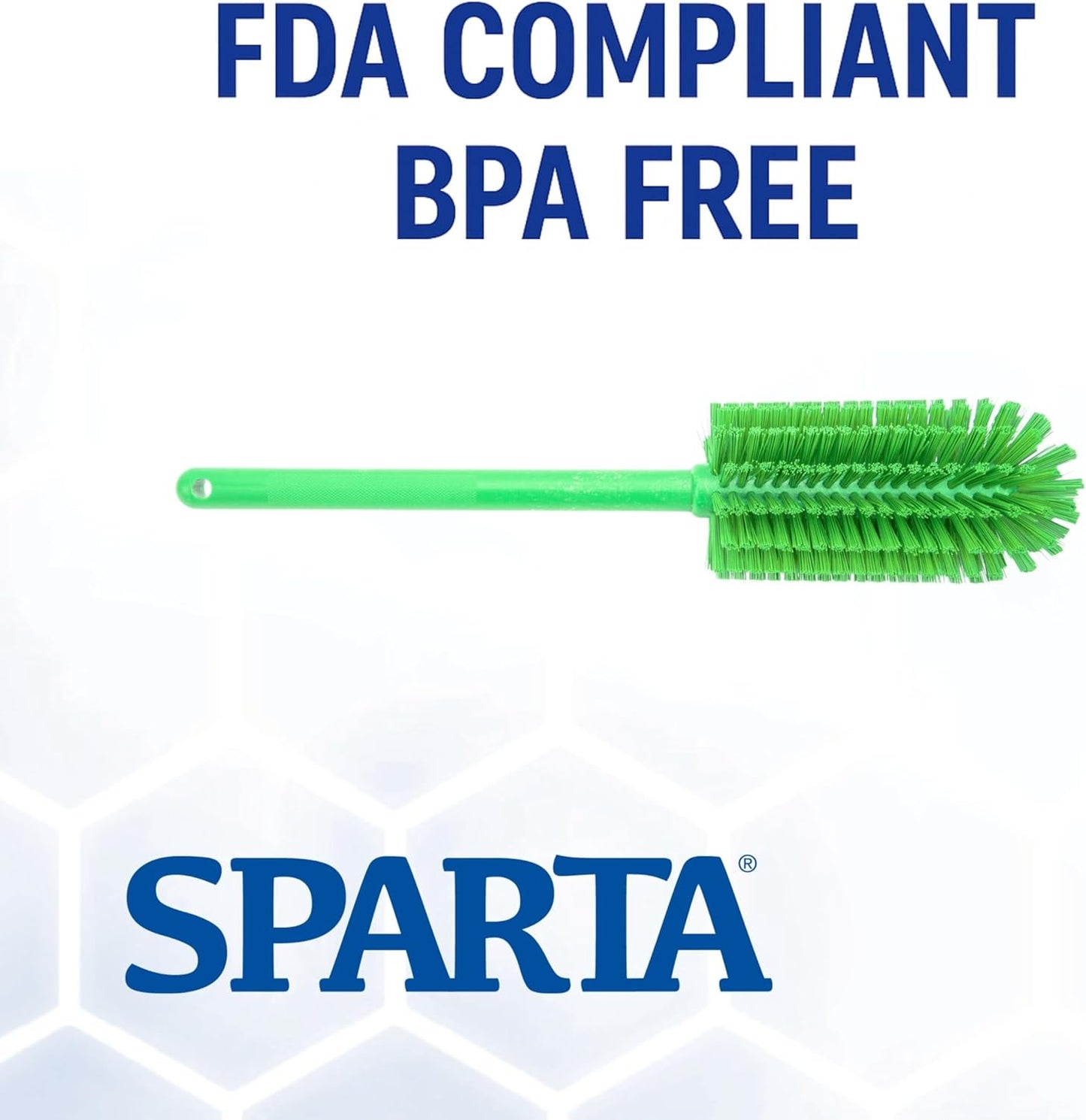 SPARTA Scrub Brush Bottle Brush, Dishwasher Safe Brush with Hanging Hole for Cleaning, Plastic, 16 Inches, Lime