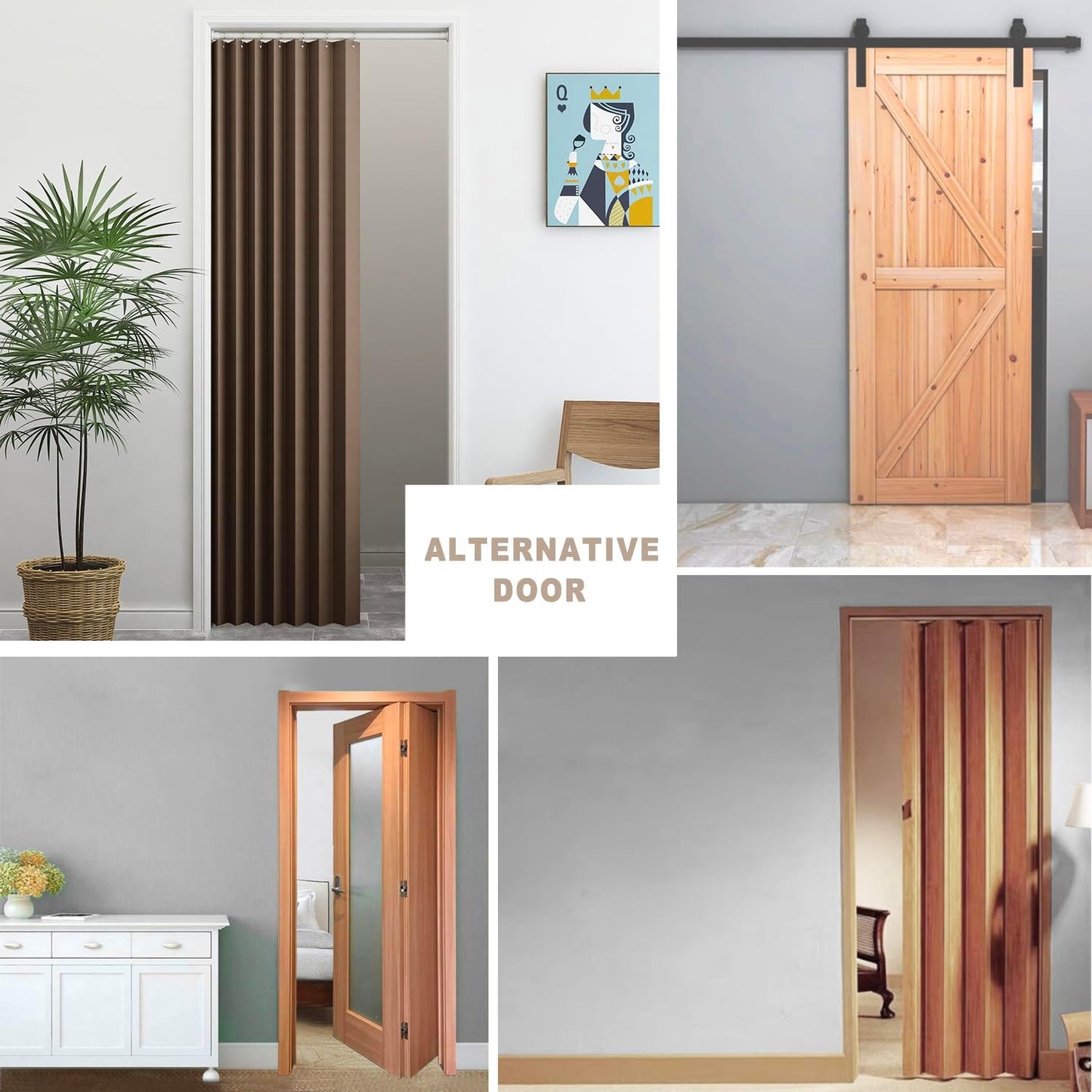 Vatge Doorway Curtains - Closet Curtain for Open Closet, Hanging Room Divider for Doorway Privacy and Room Separation, 1 Panel, W52 x L78, Brown