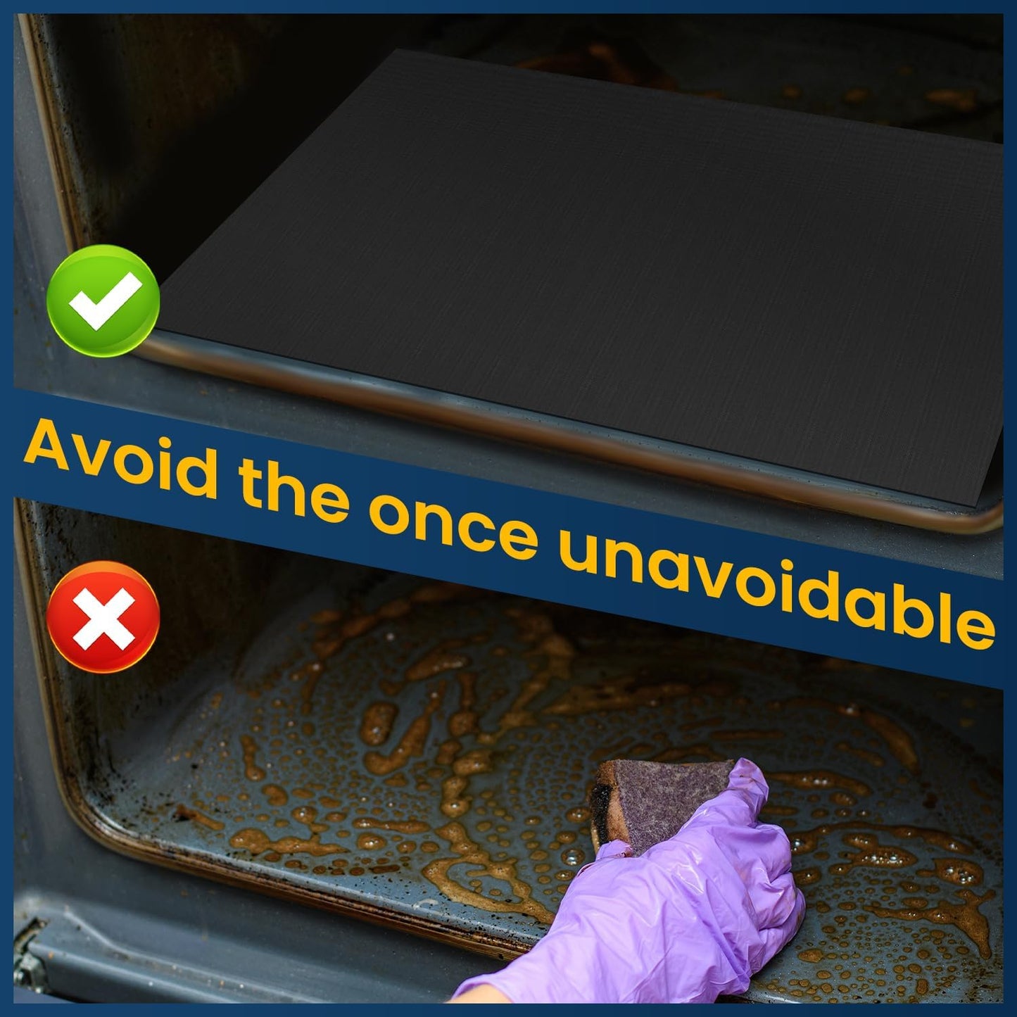 Oven Liners for Bottom of Oven - Large Heavy Duty Oven Protector Mat, Non-Stick Oven Electric Gas Liner Floor Protector Liner, Reusable Heat Resistant Stovetop Air Fryer Grill Baking Mat