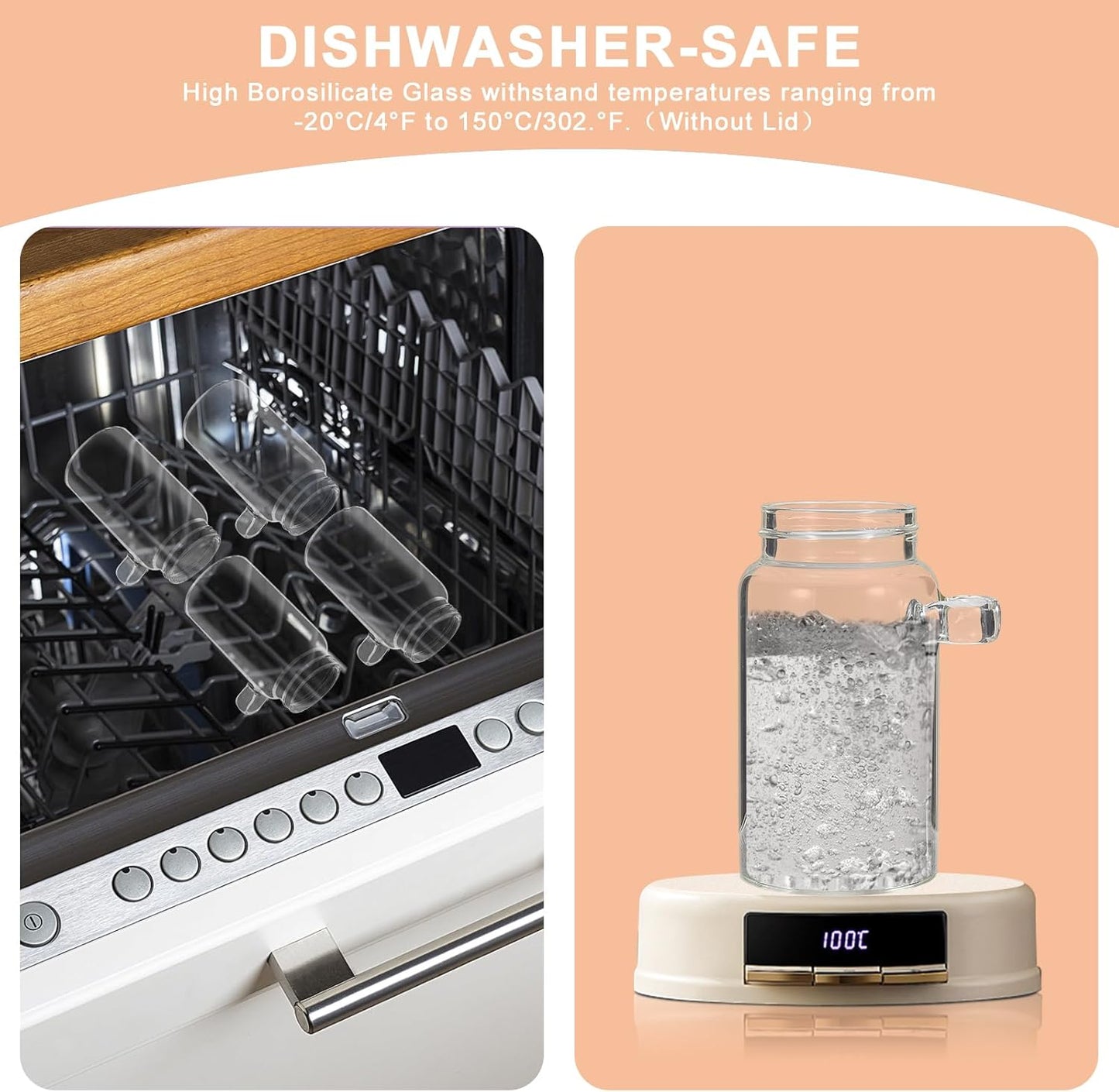 Glass Coffee Jars Spice Jar Round Storage Canister with Wooden Lid Clear Glass Food Jar for Pantry Sugar Tea Coffee Bean Spice Nuts Cookies Bath Salts (2×250ml(8.4oz) with scoop)