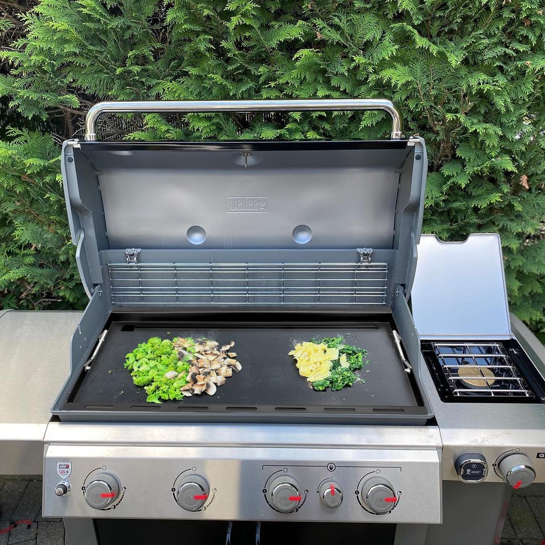 Full-Size Griddle Inserts for Weber Genesis II 400 Series Gas Grills, Flat Top Griddle with Handles for Genesis II E-410 S-410 E-435 S-435 E-440 S-440 LX E/S-440, Replace for Weber 6789