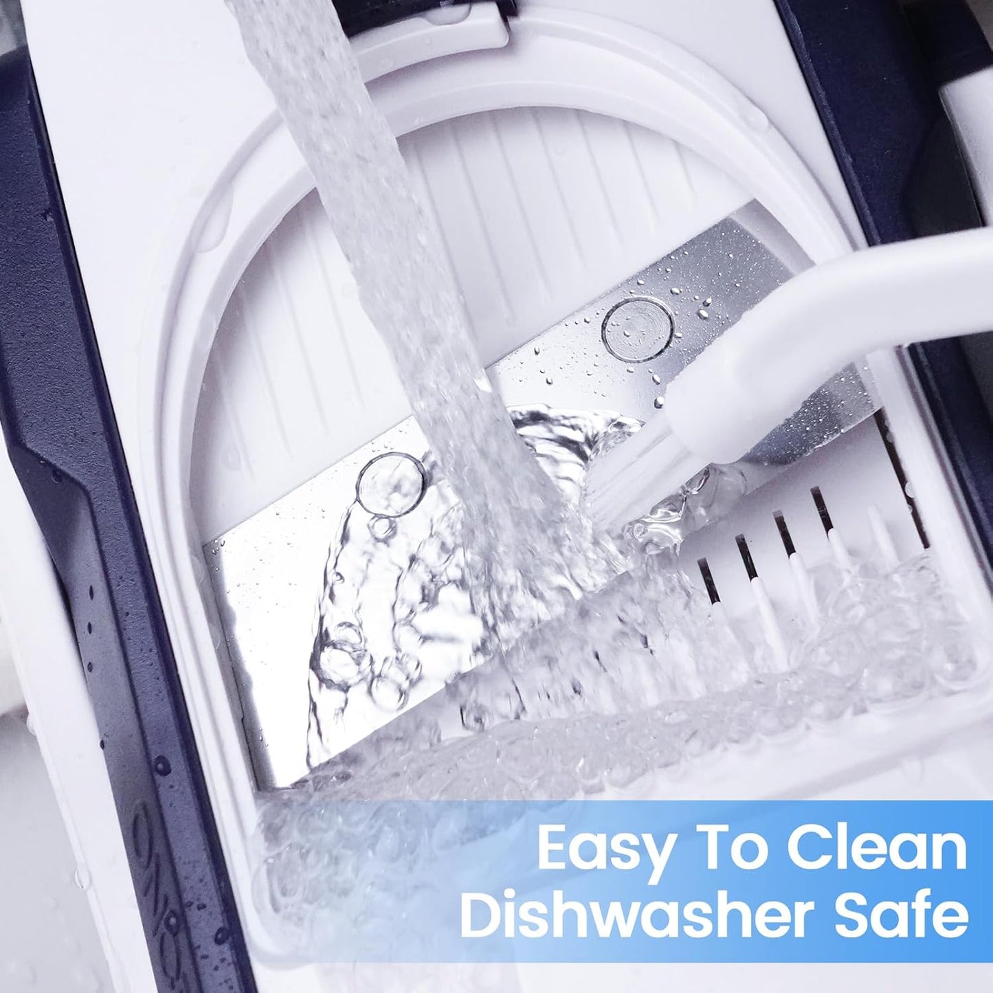 Safe Mandoline Slicer for Kitchen, Vegetable & Food Cutter & Thickness Adjustable 0.1-8 mm. Easy to Clean, Storage, Kitchen Faster Slice Artifact (Only Slice) (Blue)