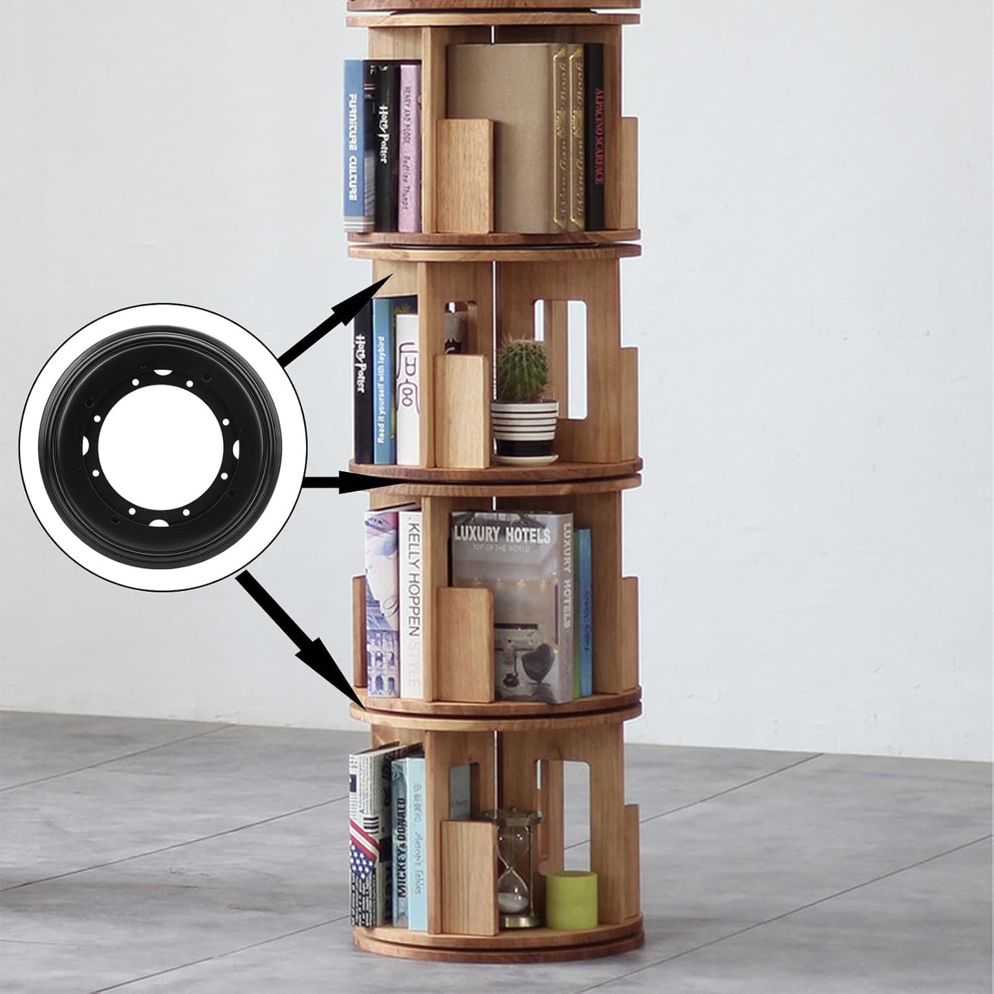 3Pack 9" Round Lazy Susan Turntable Bearing Plate 5/16”Thick Lazy Susan Hardware, Rotating Swivel Plate with 750 lb Load Capacity, Lazy Susan Turntable Base for Table, Serving Tray, Kitchen